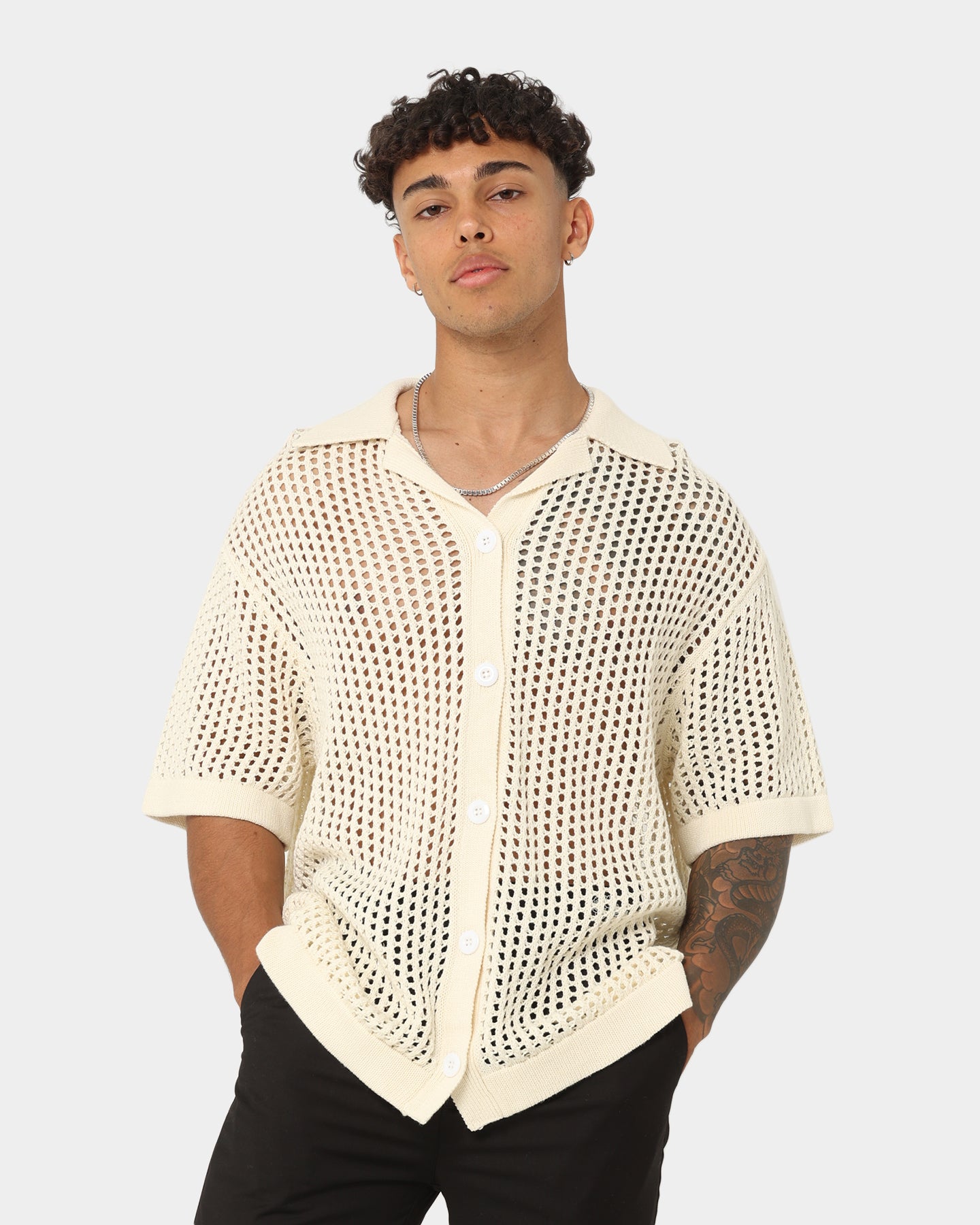 404 Coastal Button Up Shirt for Men - Casual Linen Short Sleeve Beach Shirt in Off White | Perfect for Summer Vacations, Beach Outings and Relaxed Weekend Wear