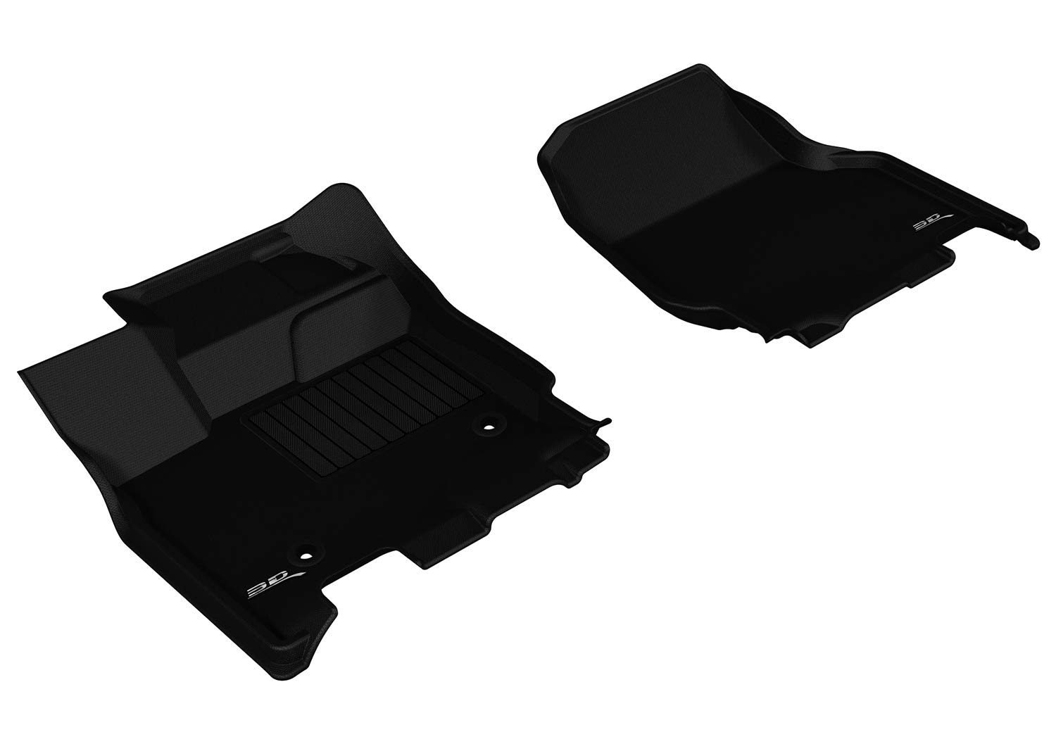 3D MAXpider Kagu All-Weather Floor Mats for Ford F-150 Supercab/Supercrew 2015-2024 & F-150 Lightning 2022-2024 (Front Row, Bucket Seats) - Durable Black Car Mats for Truck Protection | Perfect for Off-Road, Work & Daily Driving