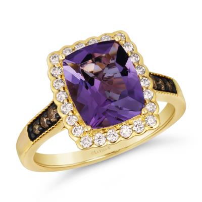 Le Vian Honey Gold Grape Amethyst Ring - 14K Gold Jewelry for Women, Vintage Style Engagement & Wedding Gift - Perfect for Valentine's Day, Anniversary & Special Occasions