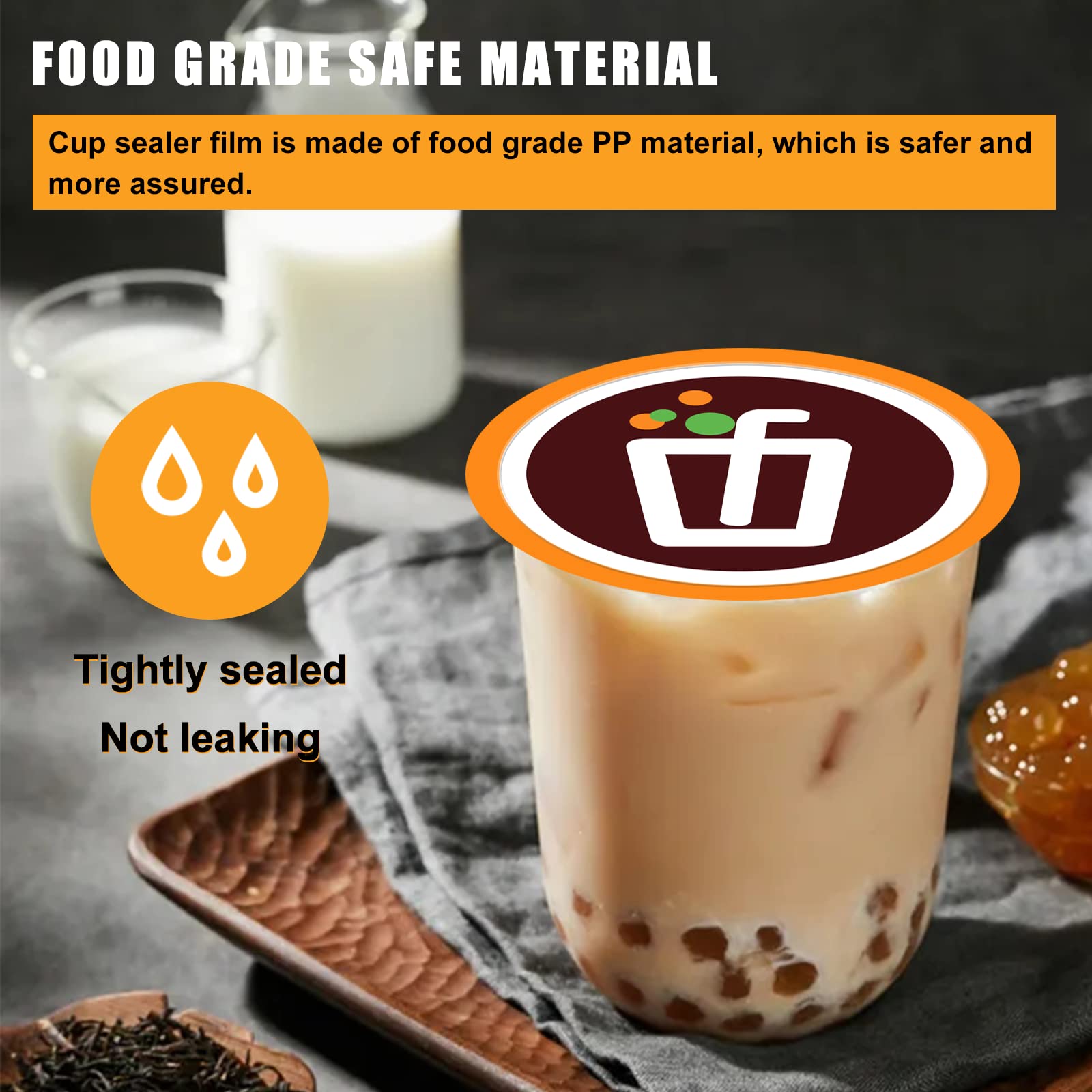 JIAWANSHUN 3000PCS Cup Sealing Film for PP Cups 90-105mm (3.55