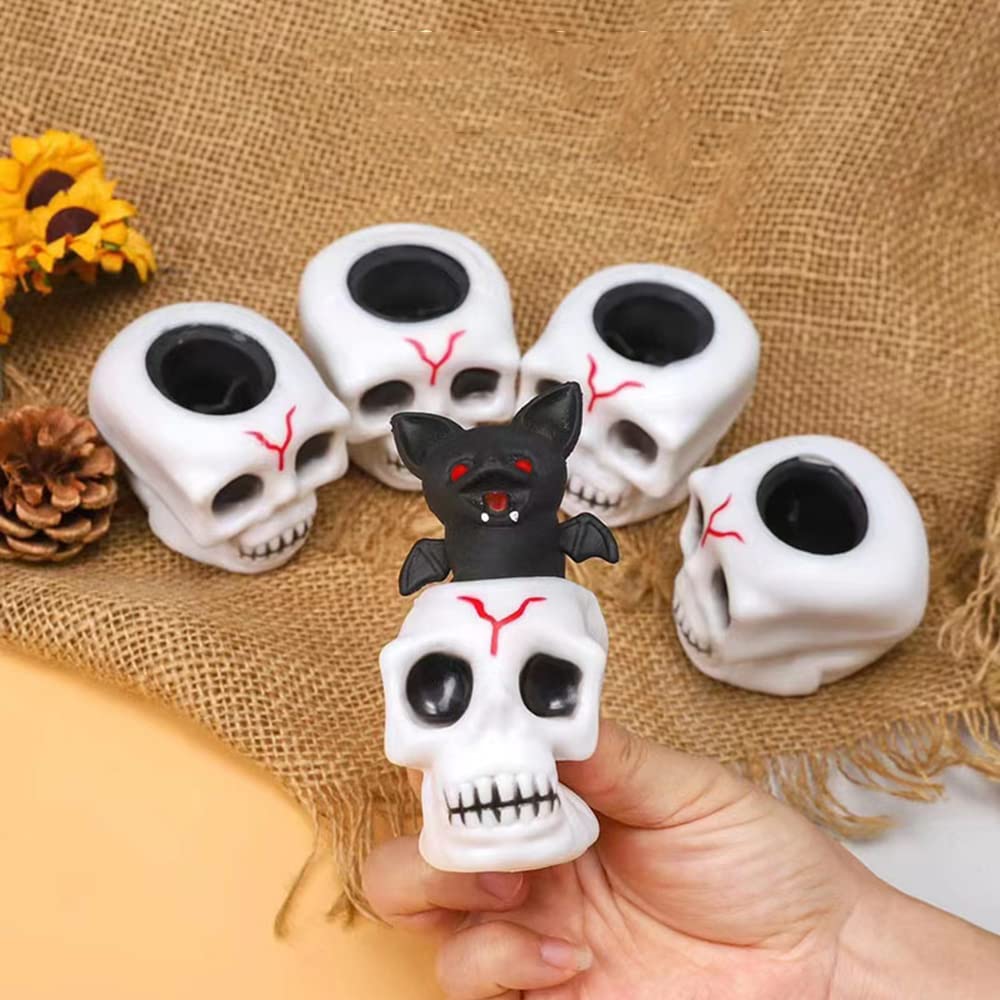 **Halloween Skeleton Squishy Toys - Cute Black Bat Stress Relief Sensory Toys for Kids & Adults - Anxiety Relief, Party Favors, Classroom Rewards (3-Pack) - Perfect for Halloween Decor, Birthday Gifts, and Sensory Play**