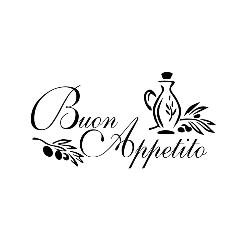 FOMIYES Removable Vinyl Wall Decals - BUON Appetito Kitchen Wall Stickers for Dining Room Decor | Easy Peel & Stick Mural Art for Home, Restaurant & Cafe