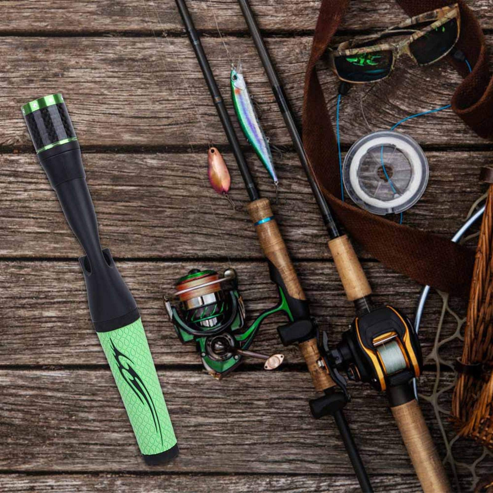 EVTSCAN Spinning Fishing Rod Handle - Soft ACS PU Grip with Reel Seat for DIY Rod Building & Repair Kit | Perfect for Saltwater & Freshwater Fishing, Surf Casting, and Ice Fishing