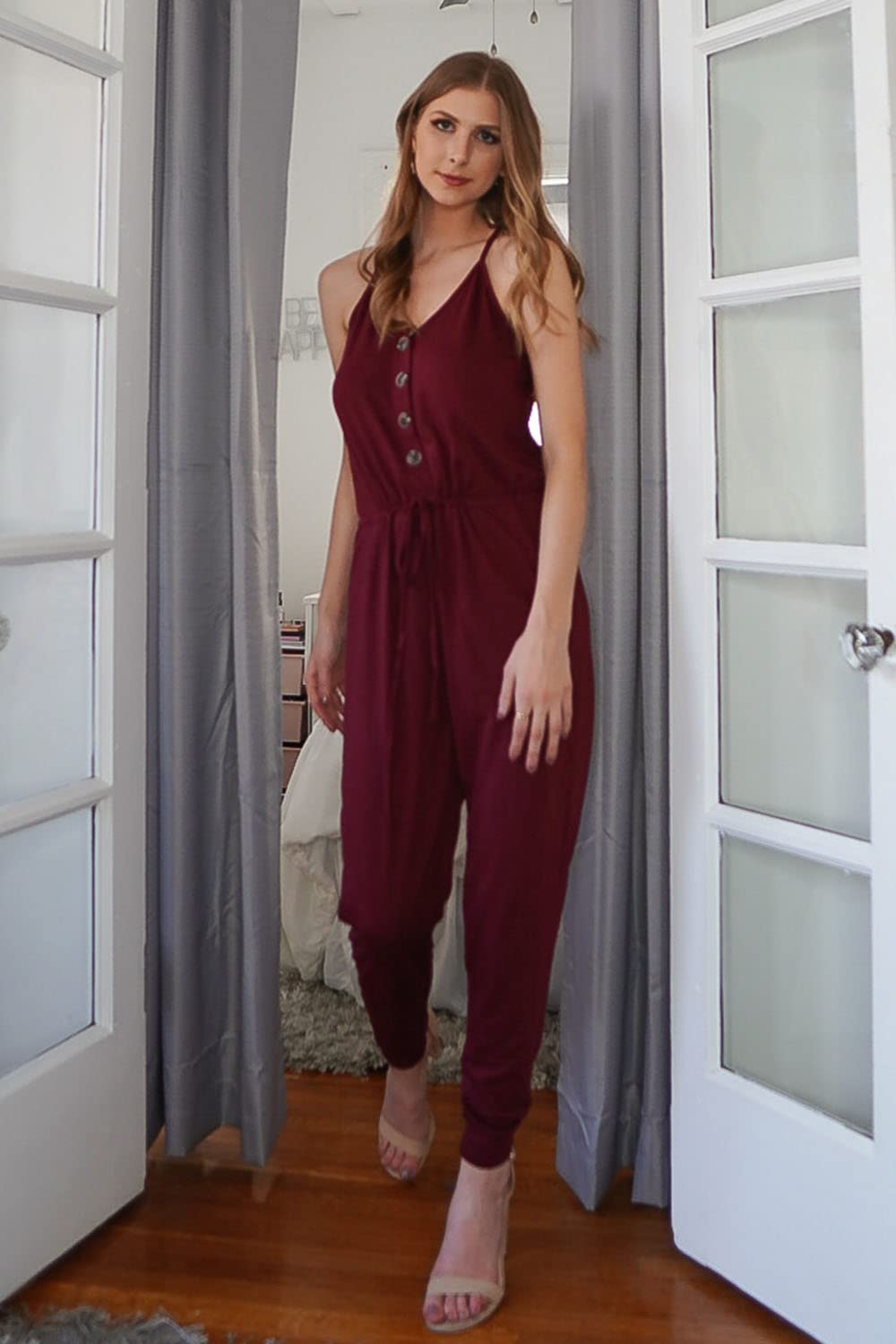 PRETTYGARDEN Women's Summer Casual Jumpsuit - Wrap V Neck Sleeveless Romper with Pockets | Lightweight One Piece Outfit for Beach, Vacation & Everyday Wear
