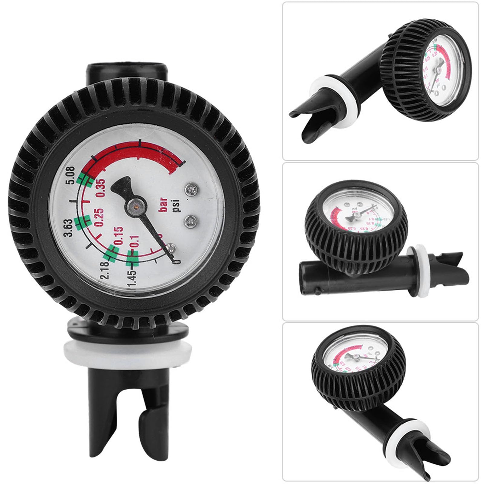Cyrank Air Pressure Gauge for Inflatable Kayak & Boat - Accurate PSI Barometer for Surfboard, SUP, Pool Floats - Essential Measuring Tool for Water Sports & Outdoor Activities (Black)