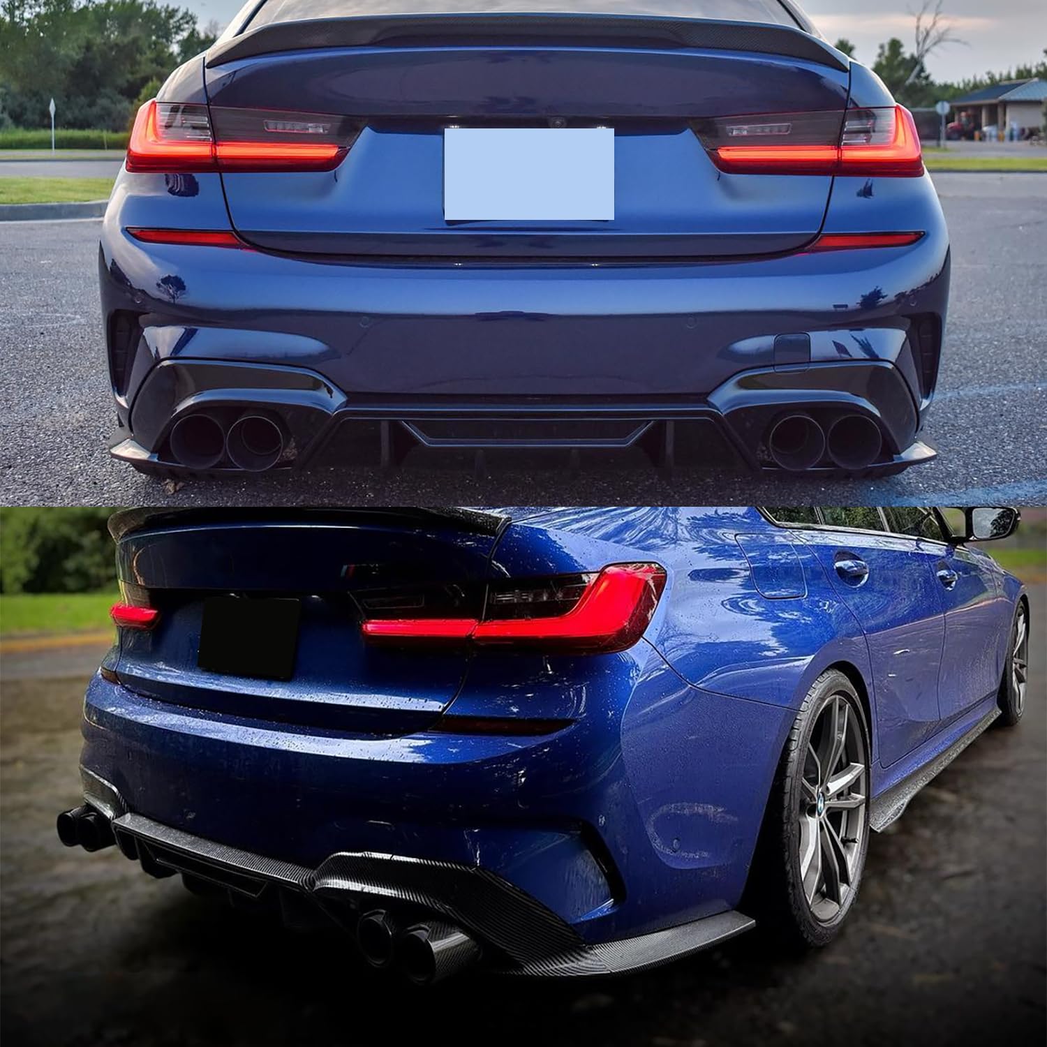 Carbon Fiber Rear Diffuser Lip for 2019-2022 BMW 3 Series G20 330i M340i - M Sport Rear Bumper Compatible Splitter - Enhance Aerodynamics & Style for Street Racing & Car Shows