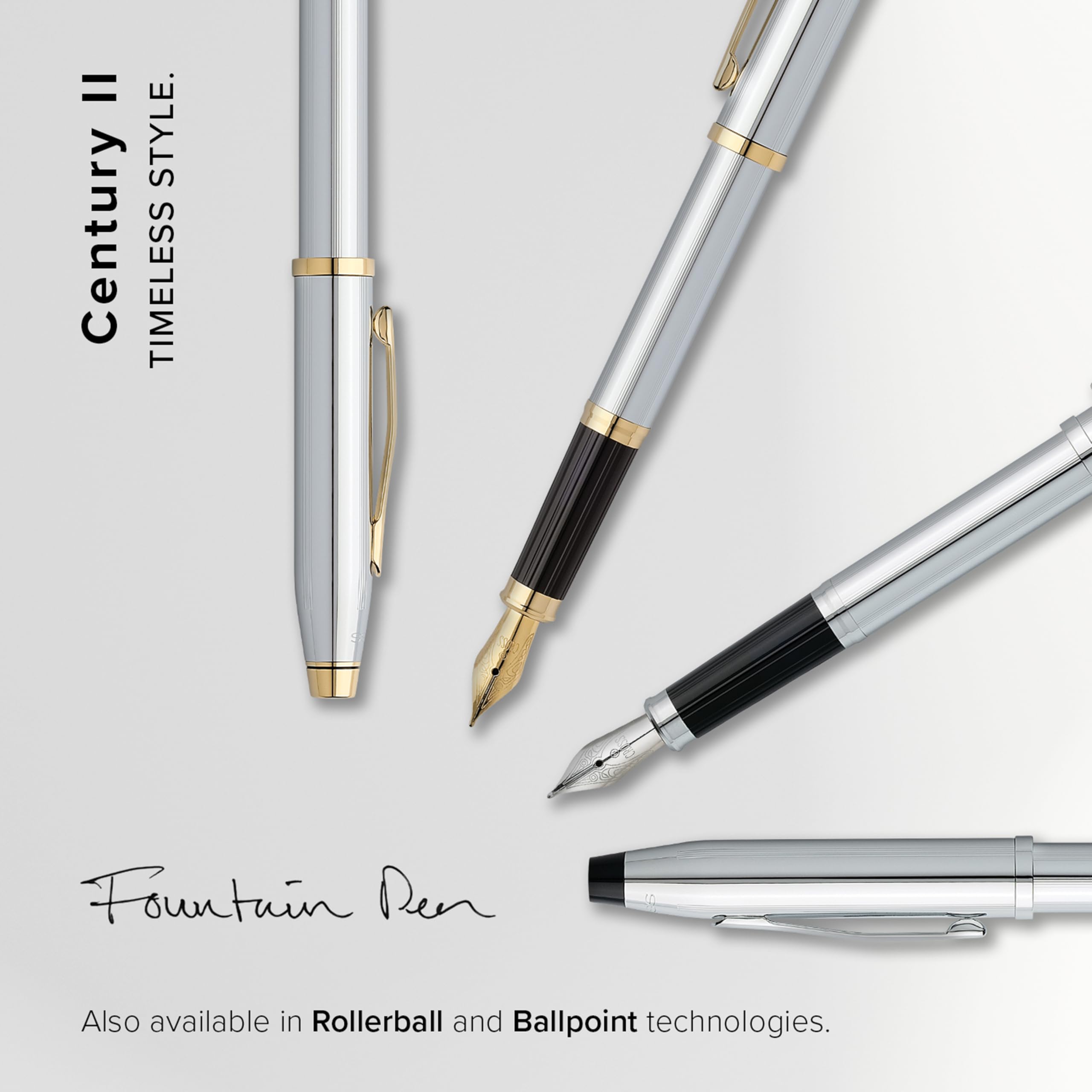 Cross Century II Refillable Gel Ink Rollerball Pen - Medium Point, Luxury Gift Box Included (Gunmetal Gray) | Premium Writing for Business, Gifting & Everyday Use