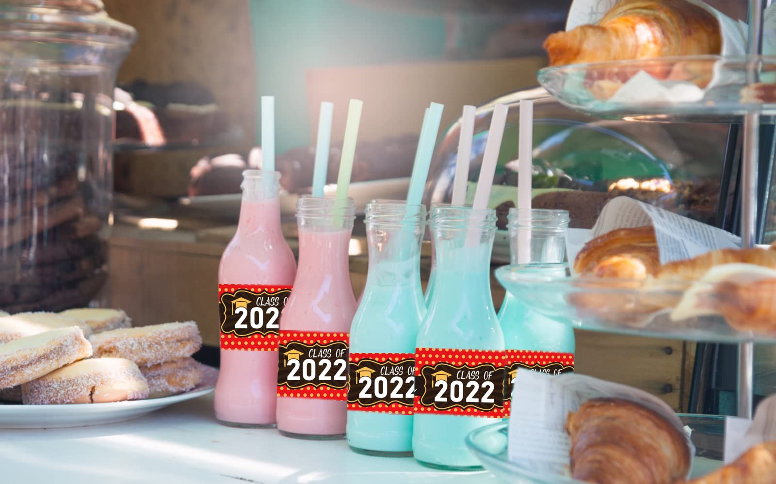 SICOHOME Graduation Water Bottle Labels - High School & College Party Favors for Celebrations