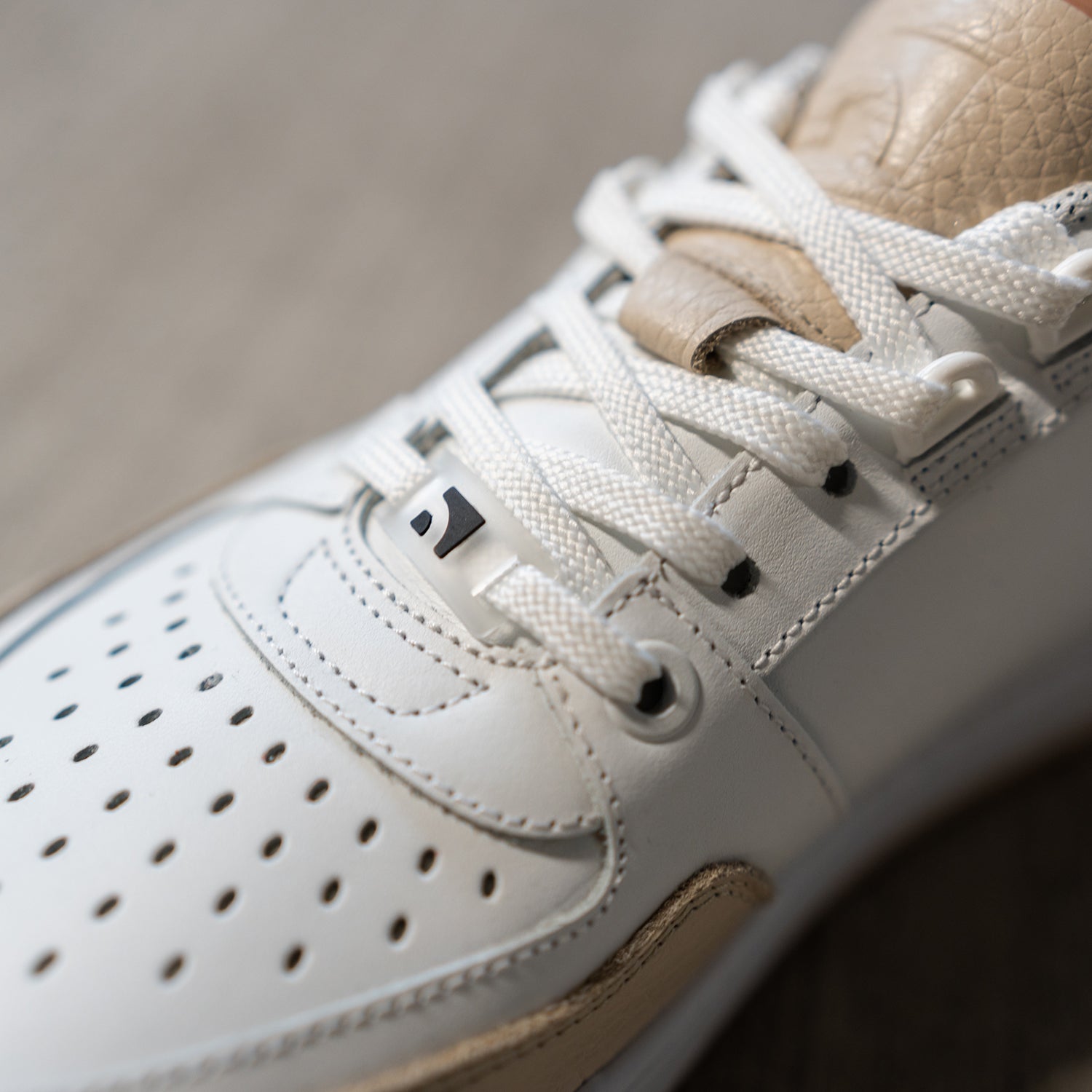 Barefoot Sneakers Barebarics Wave - White & Beige | Minimalist Zero Drop Shoes for Running, Walking & Gym | Lightweight & Flexible Barefoot Design
