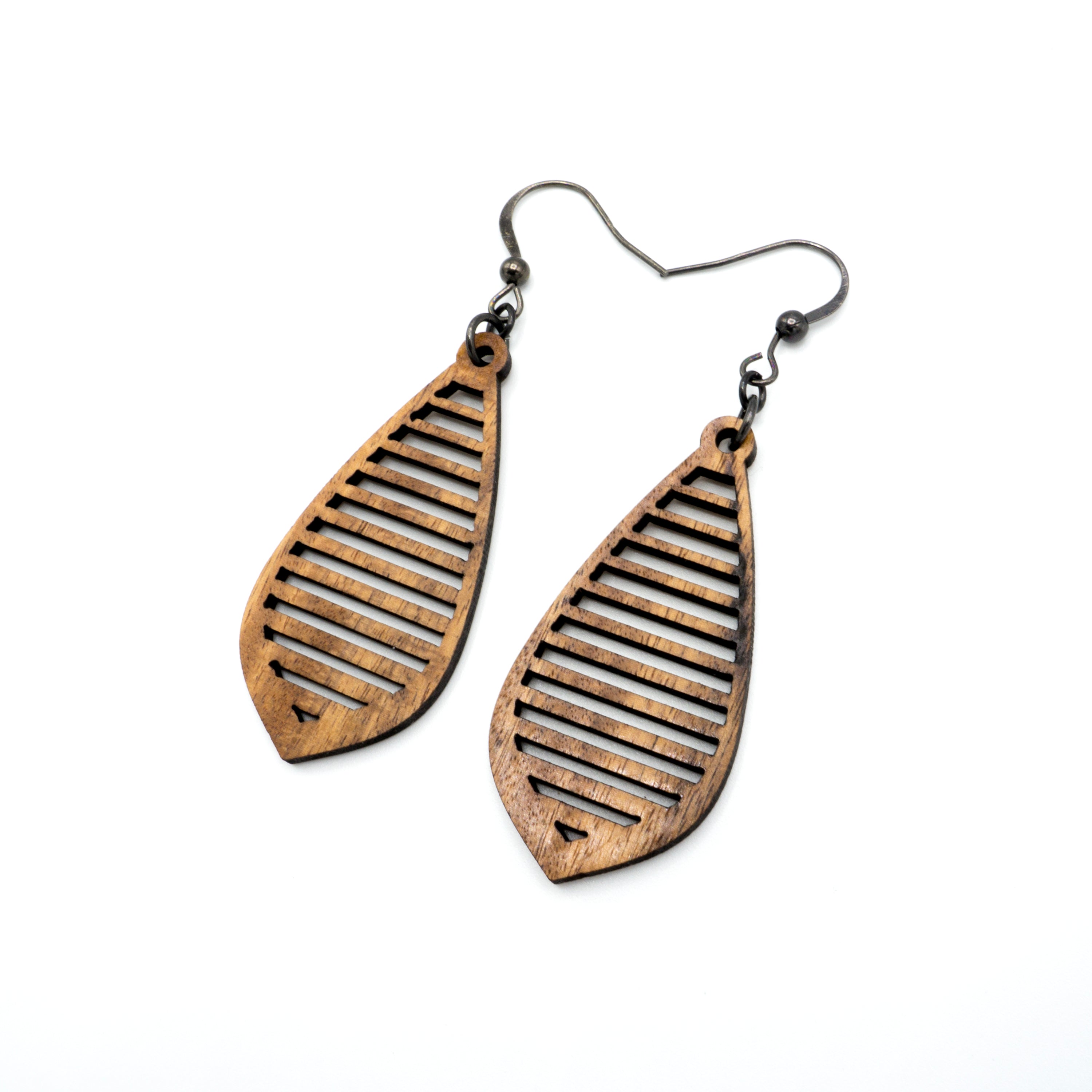 Gem Point 10 [S] Wooden Earrings - Handcrafted Bolivian Rosewood Dangle Earrings for Women | Boho Chic Jewelry Gift for Her | Perfect for Casual Wear, Date Night & Special Occasions