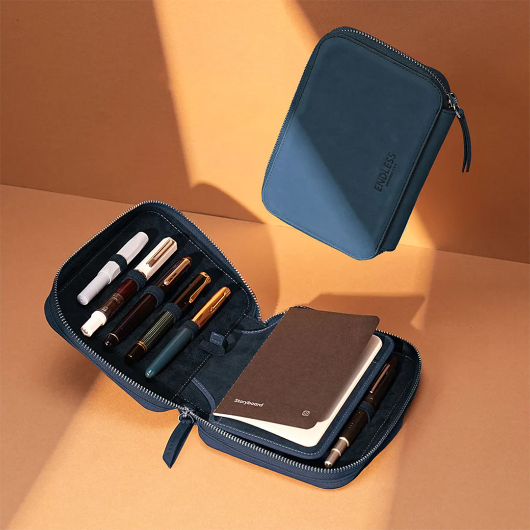 Premium 10-Slot Pen Pouch Organizer - Durable Blue Writing Utensil Case for School, Office & Travel - Perfect for Students, Teachers & Professionals