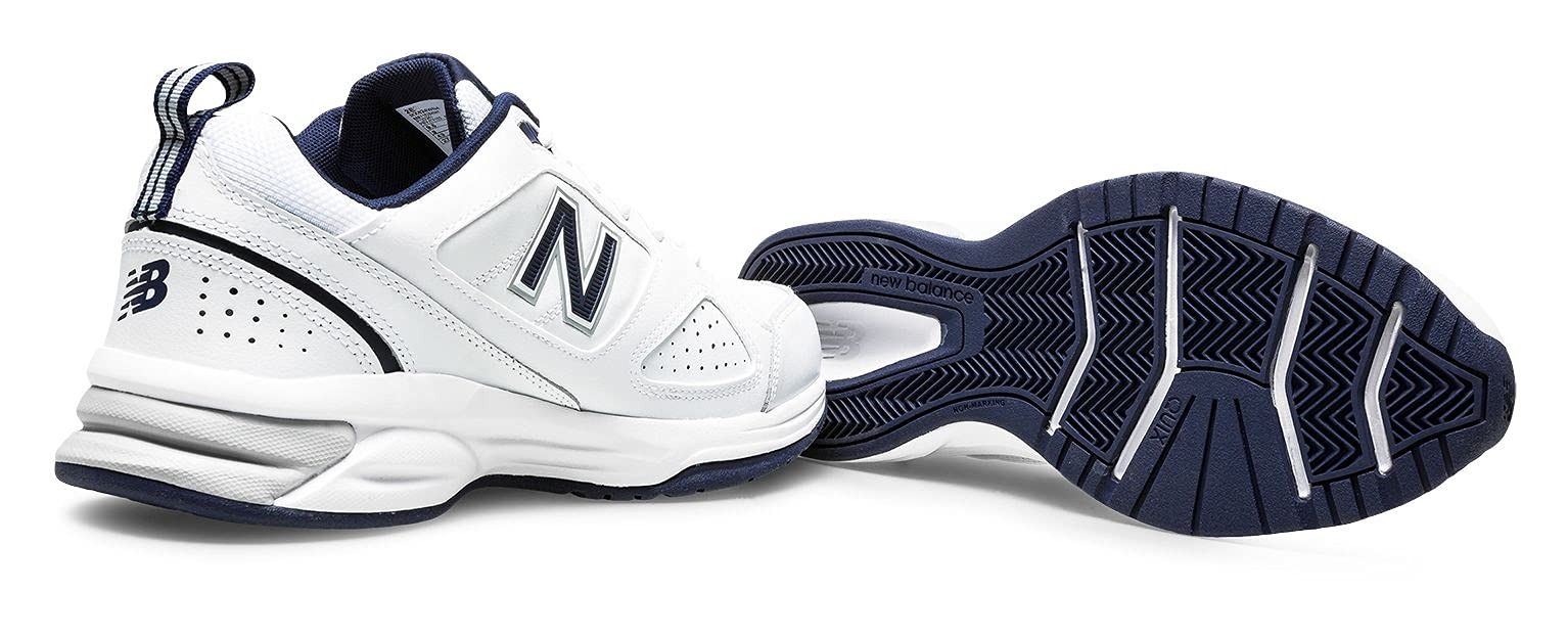 New Balance Men's 574 Classic Running Shoes - White/Navy, Size 40.5 | Lightweight Comfort Sneakers for Gym, Walking & Casual Wear