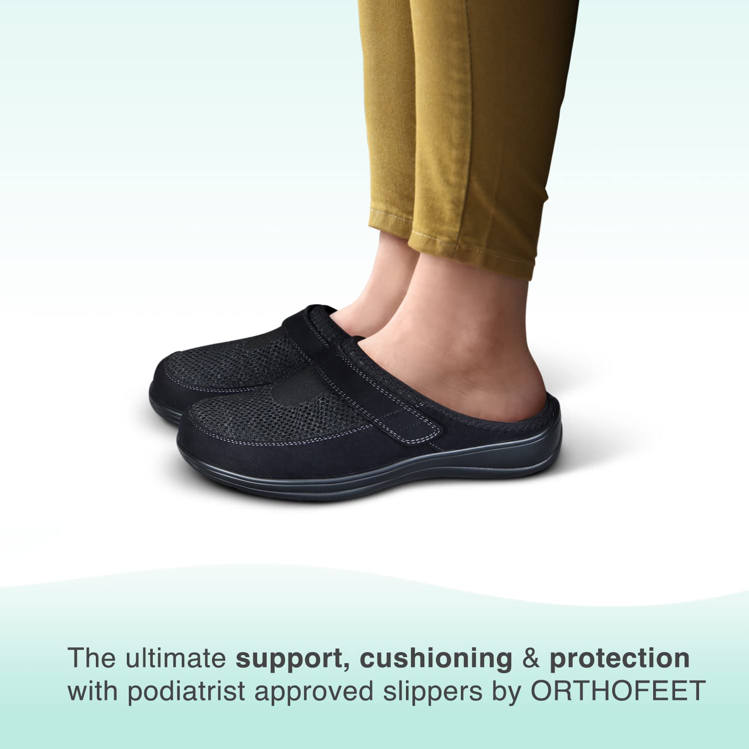 Orthofeet Women's Orthopedic Slippers - Stretch Knit Comfort for Plantar Fasciitis, Arch Support & Pain Relief - Perfect for Home, Office & Post-Surgery Recovery