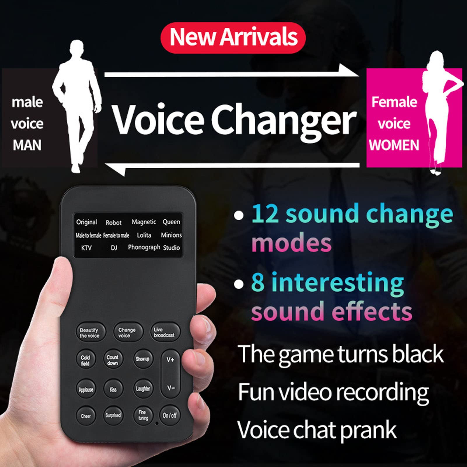 Best Portable Gaming Voice Changer - Handheld Mini Sound Card with 8 Sound Effects for PC, PS5, Xbox | Perfect for Streaming, Recording & Phone Calls