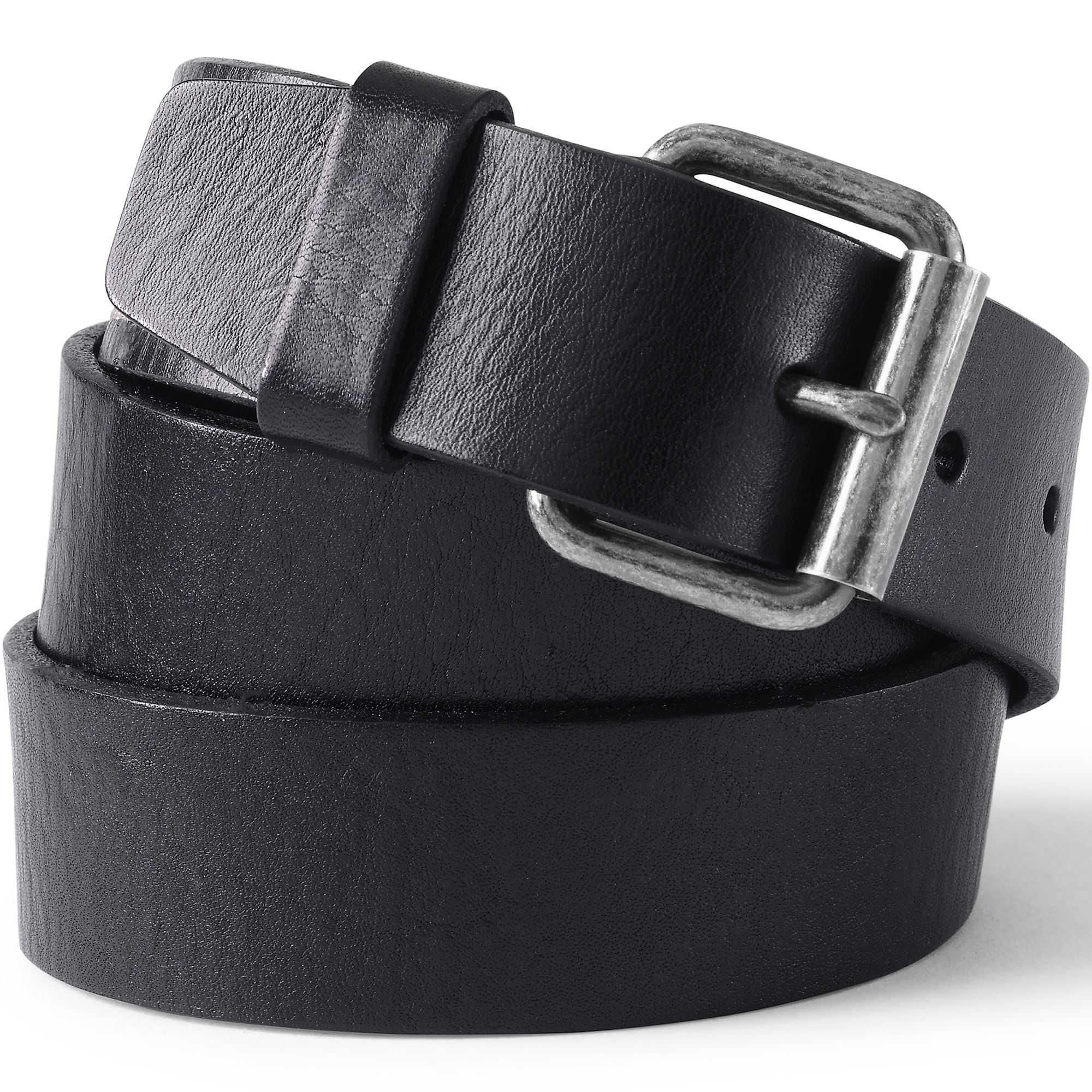 Lands' End Men's Genuine Leather Jean Belt - Classic Casual & Dress Wear for Jeans, Chinos & Work Pants | Perfect for Office, Date Night & Everyday Style
