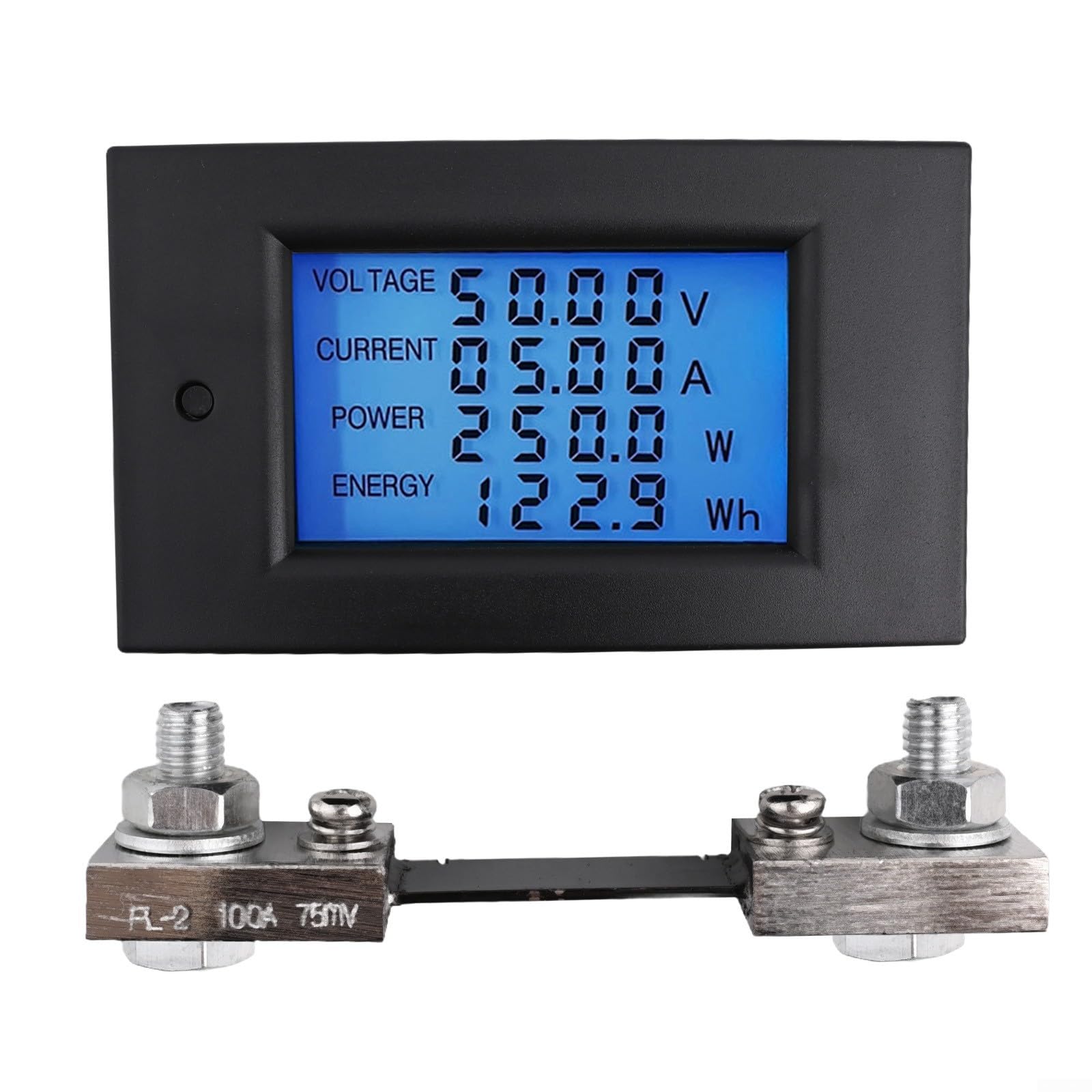 DC Digital Meter 100A LCD Display - Measure Current, Voltage, Power & Energy - Low Power Consumption - Perfect for Home Energy Monitoring & Electrical Testing