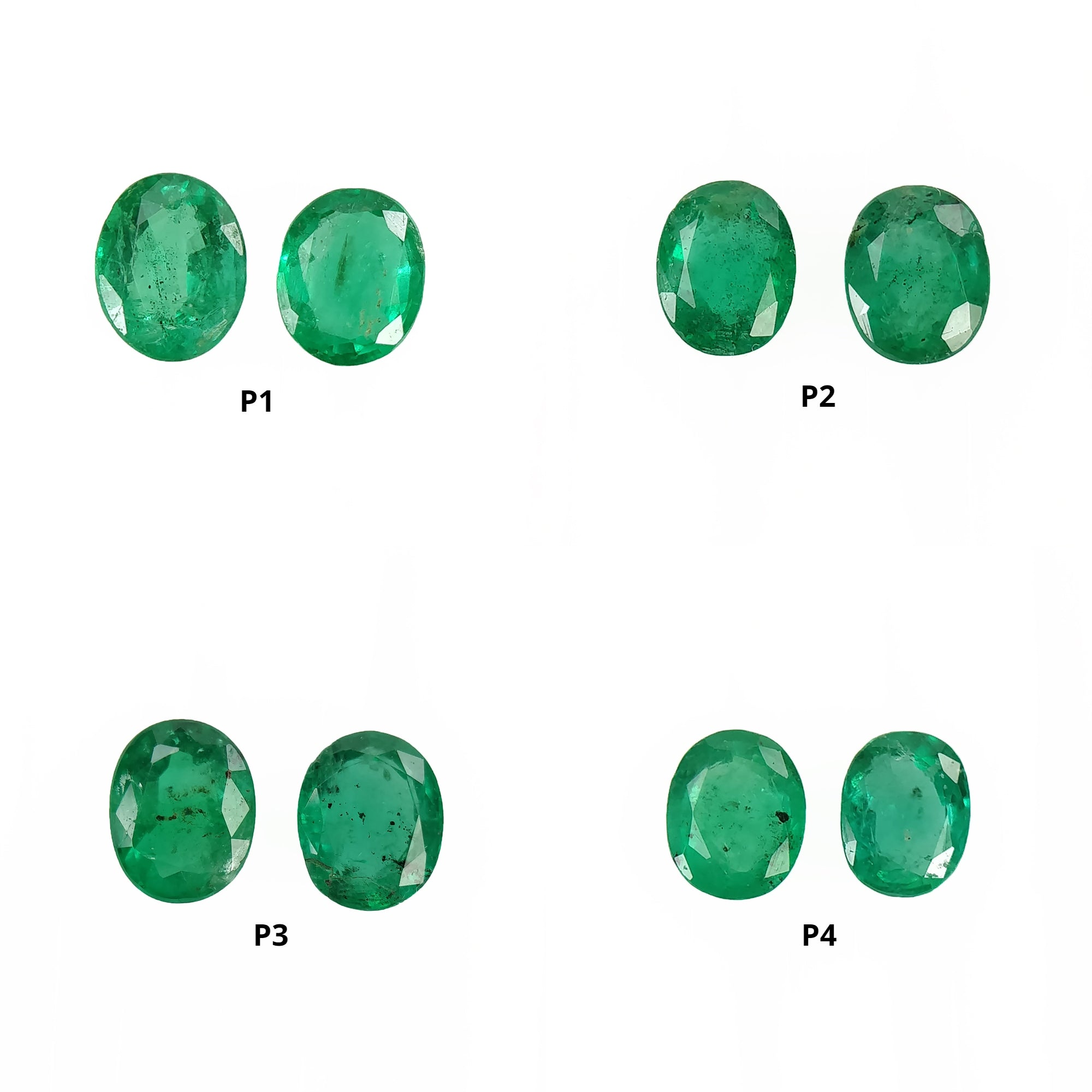 Natural Untreated Green Emerald Gemstone Oval Cut Pair - AAA Quality for Rings, Earrings & Necklaces - Perfect for Weddings, Anniversaries & Special Occasions
