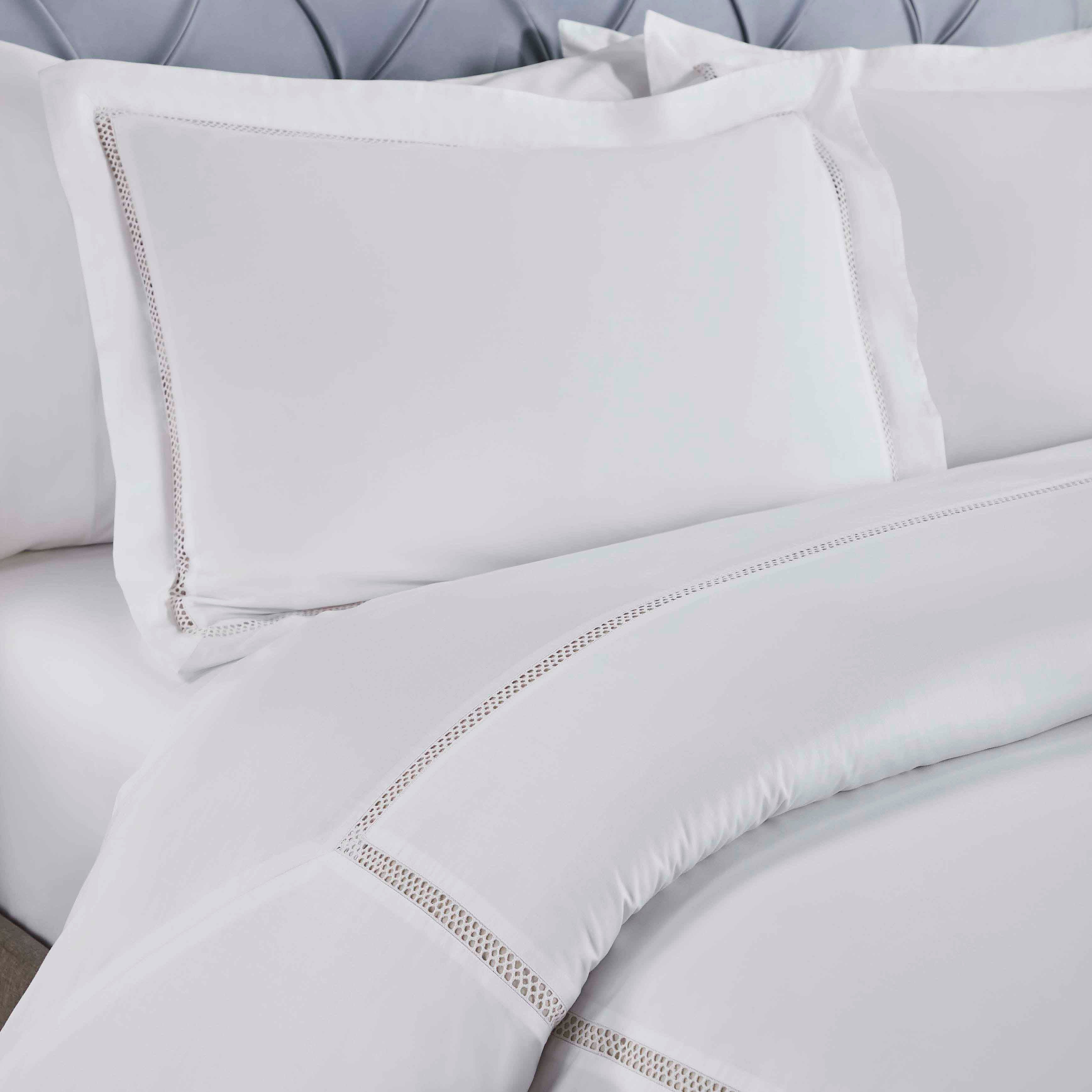 Riverton 100% Cotton Embroidered Cross Stitch 3-Piece Duvet Cover Set - Queen Size Bedding for Cozy Bedroom Decor & Guest Room Essentials