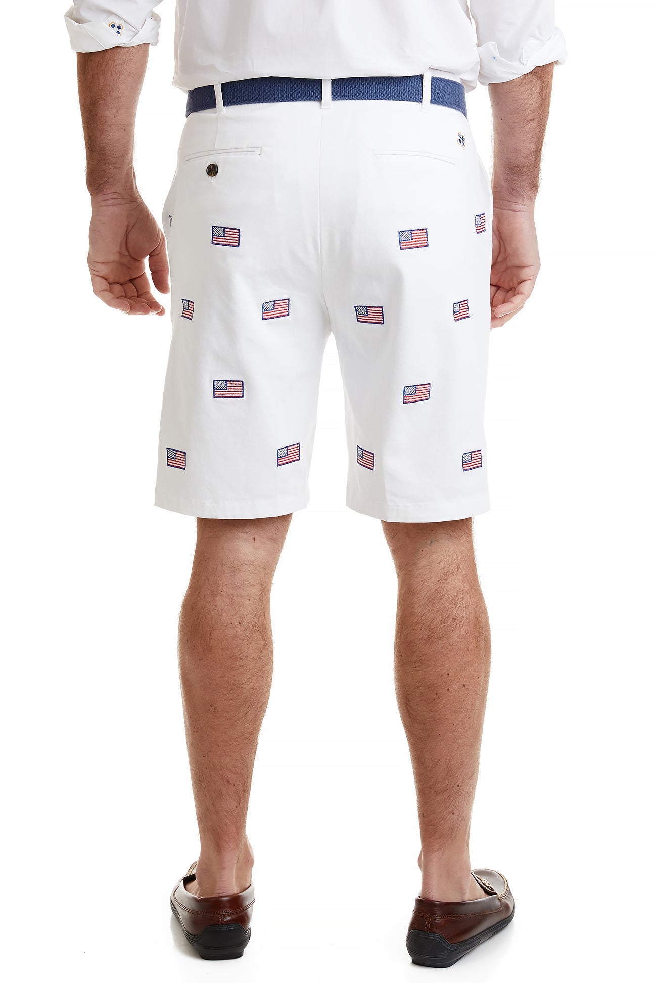 Cisco Short Sleeve Twill White T-Shirt with American Flag - Patriotic Casual Wear for Men & Women - Perfect for 4th of July, BBQ, and Outdoor Events