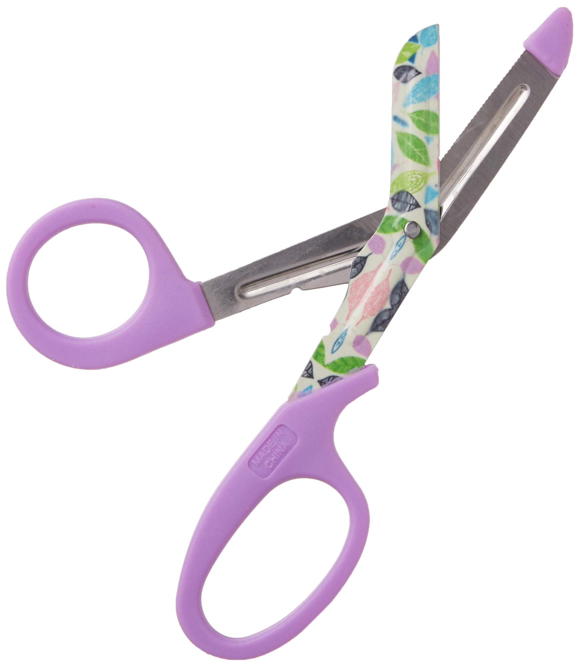 Prestige Medical Stylemate 5.5 Inch Utility Scissors - Professional Stainless Steel Shears for Crafting, Sewing, First Aid & Medical Use | Smooth Cutting Leaves Cream Design