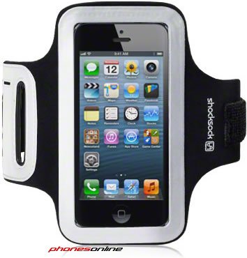 Apple iPhone 5/5S Sports Armband Case - Adjustable Running Belt for Gym, Jogging & Workouts - Black - Water-Resistant & Secure Fit for Active Lifestyles