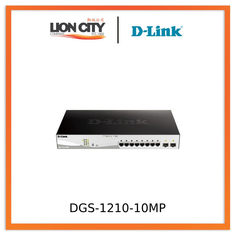 D-Link DGS-1210-10MP 10-Port Gigabit Smart Managed PoE Switch with 8 PoE+ Ports | Network Switch for Office, Home & Small Business | Ideal for IP Cameras, VoIP Phones & Wireless Access Points