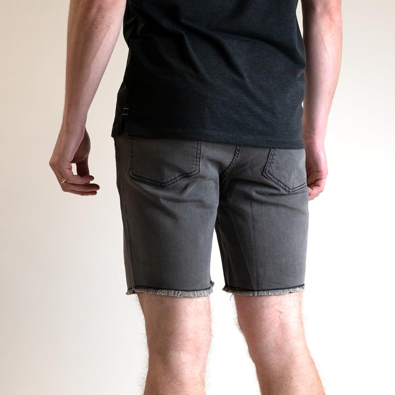 Handup Athletic Jean Shorts for Men & Women - 4-Way Stretch Denim Jorts with Back Pockets - Comfortable Workout & Casual Shorts for Gym, Running, Hiking & Everyday Wear
