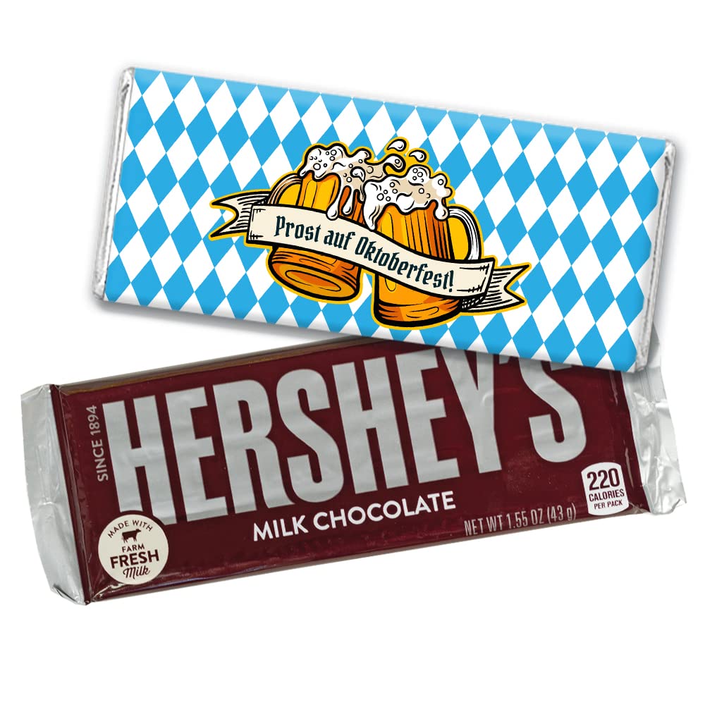36 Count Personalized Oktoberfest Candy Chocolate Bars in Bulk - Custom Party Favors for Oktoberfest Celebrations, Weddings & Corporate Events - Prost!