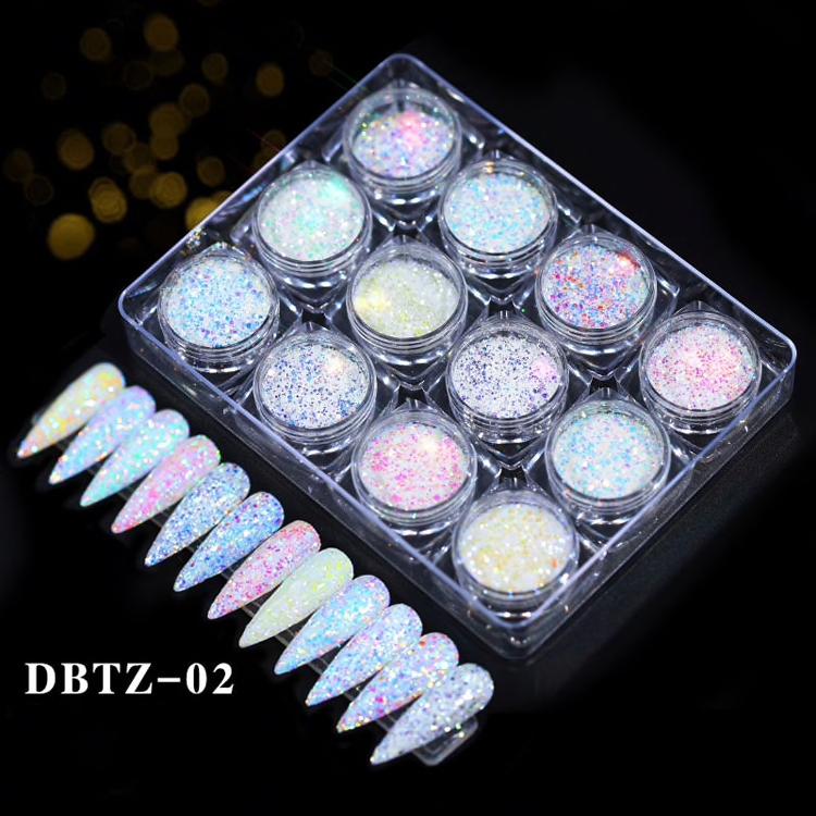 12PCS Nail Flakes Kit for Nail Art - DIY Glitter Flakes, Manicure & Pedicure Decoration - Perfect for Home, Salon, and Party Nail Designs