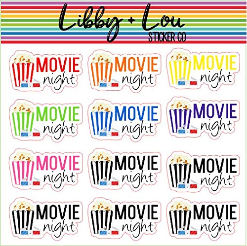 Movie Night Planner Stickers - Fun for Parties & Journals
