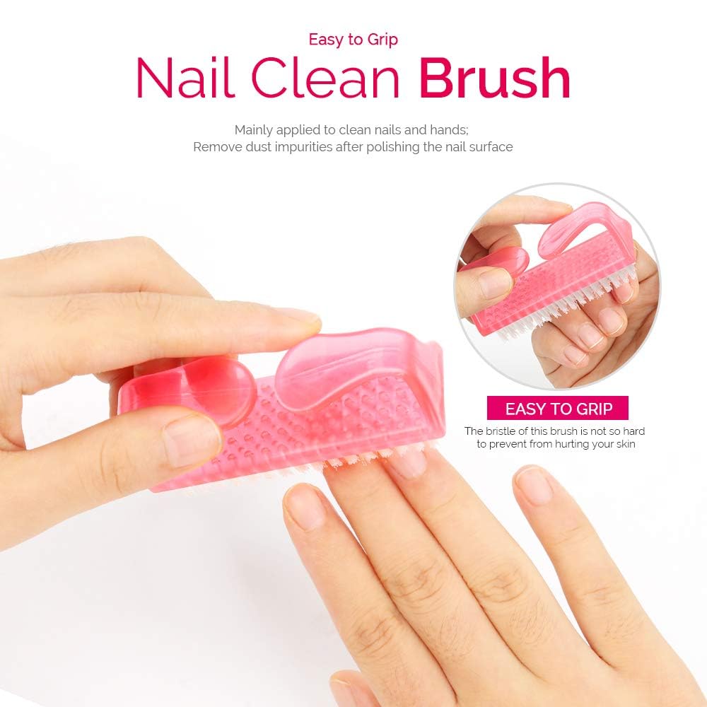 Professional Gel Nail Remover Kit with 100 Cotton Pads, Cuticle Tools, Nail Files & Buffers – Pink Polish Remover Clips, Scraper & Brush for Salon & Home Manicures