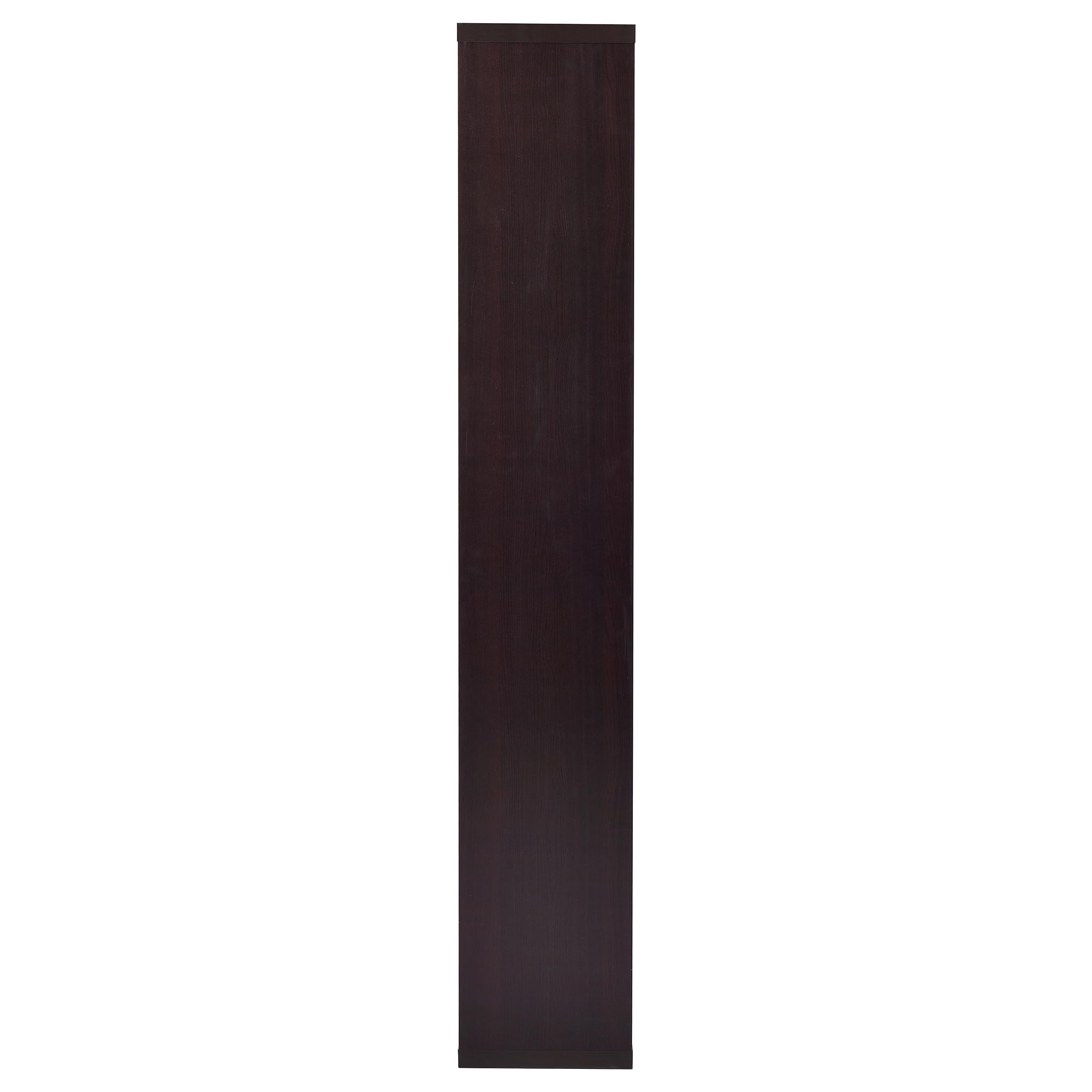 Theo Bookcase Shelf - Cappuccino Finish Wooden Book Storage for Living Room, Bedroom, Office - Stylish Home Decor & Organizer