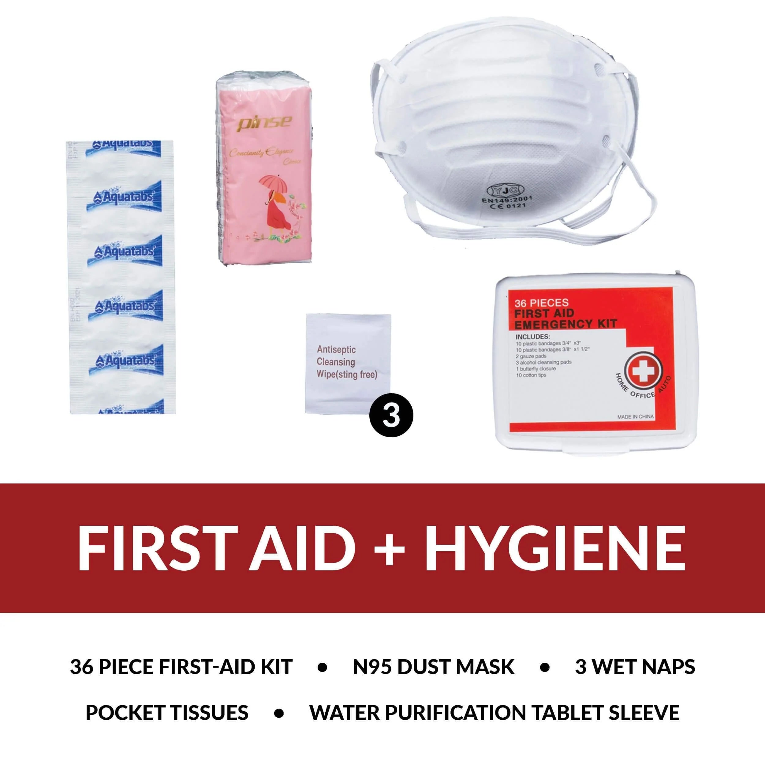 ReadyWise Red 64-Piece Emergency Survival Kit Backpack - Perfect for Camping, Hiking, and Disaster Preparedness