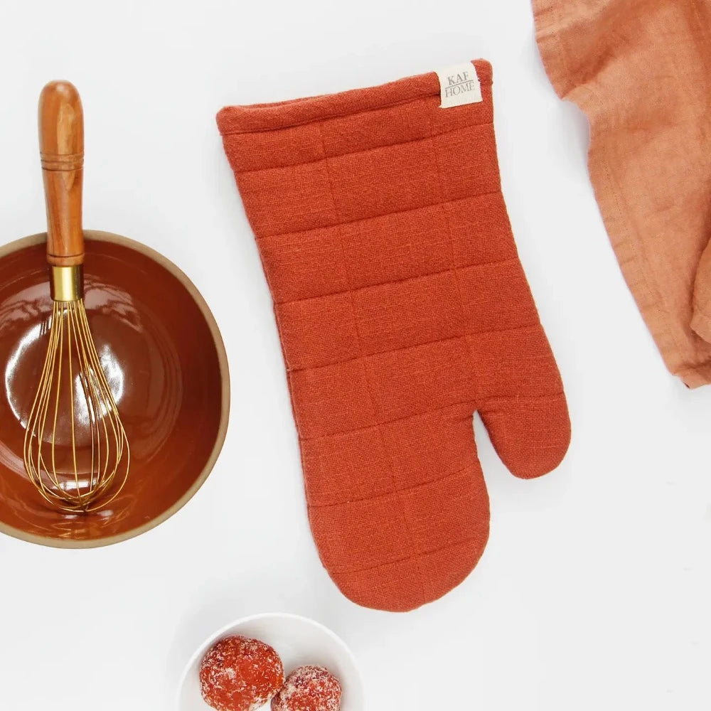 Premium Monaco Cotton & Silicone Oven Mitts Set - Heat Resistant Kitchen Gloves for Baking, Cooking & Grilling - Mini & Standard Size for Safe Food Handling