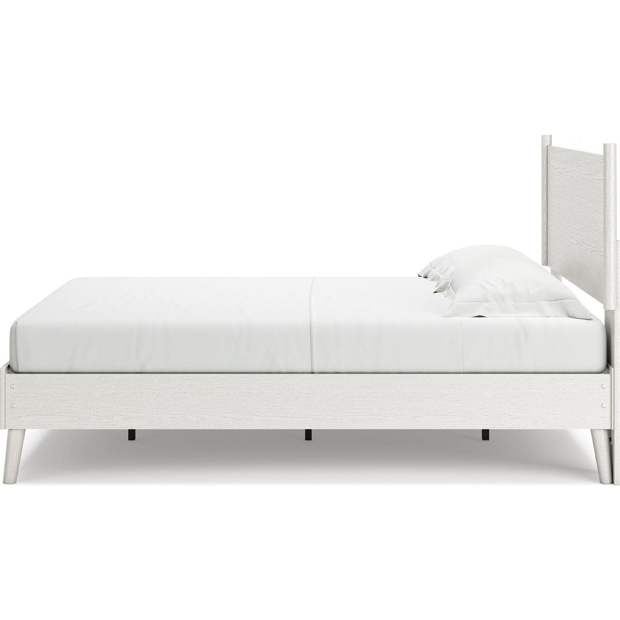 Aprilyn Queen Panel Bed - White Wooden Frame with Upholstered Headboard - Perfect for Master Bedroom, Guest Room & Modern Home Decor