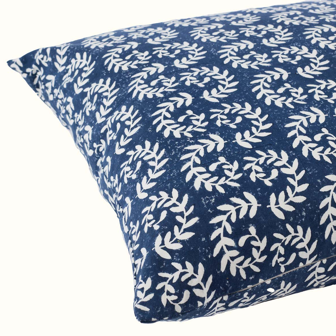 Hand Block Printed Ashdown Cushion Cover - Navy Blue Cotton Pillow Case - Boho Home Decor for Living Room, Bedroom & Sofa