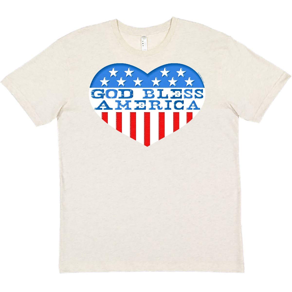 Inktastic God Bless America Heart Patriotic T-Shirt for Men & Women - Perfect for 4th of July, Memorial Day & Independence Day Celebrations