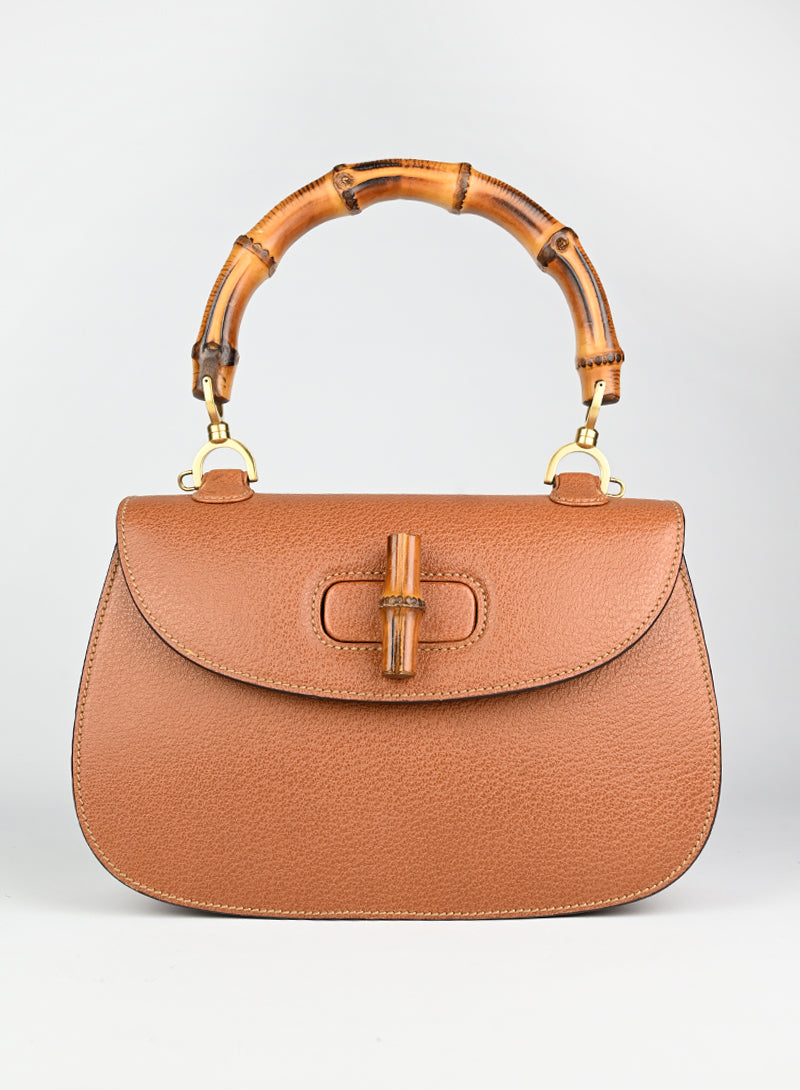 Gucci Bamboo 1947 Leather Handbag in Cognac - Luxury Women's Shoulder Bag for Work, Travel & Evening Events
