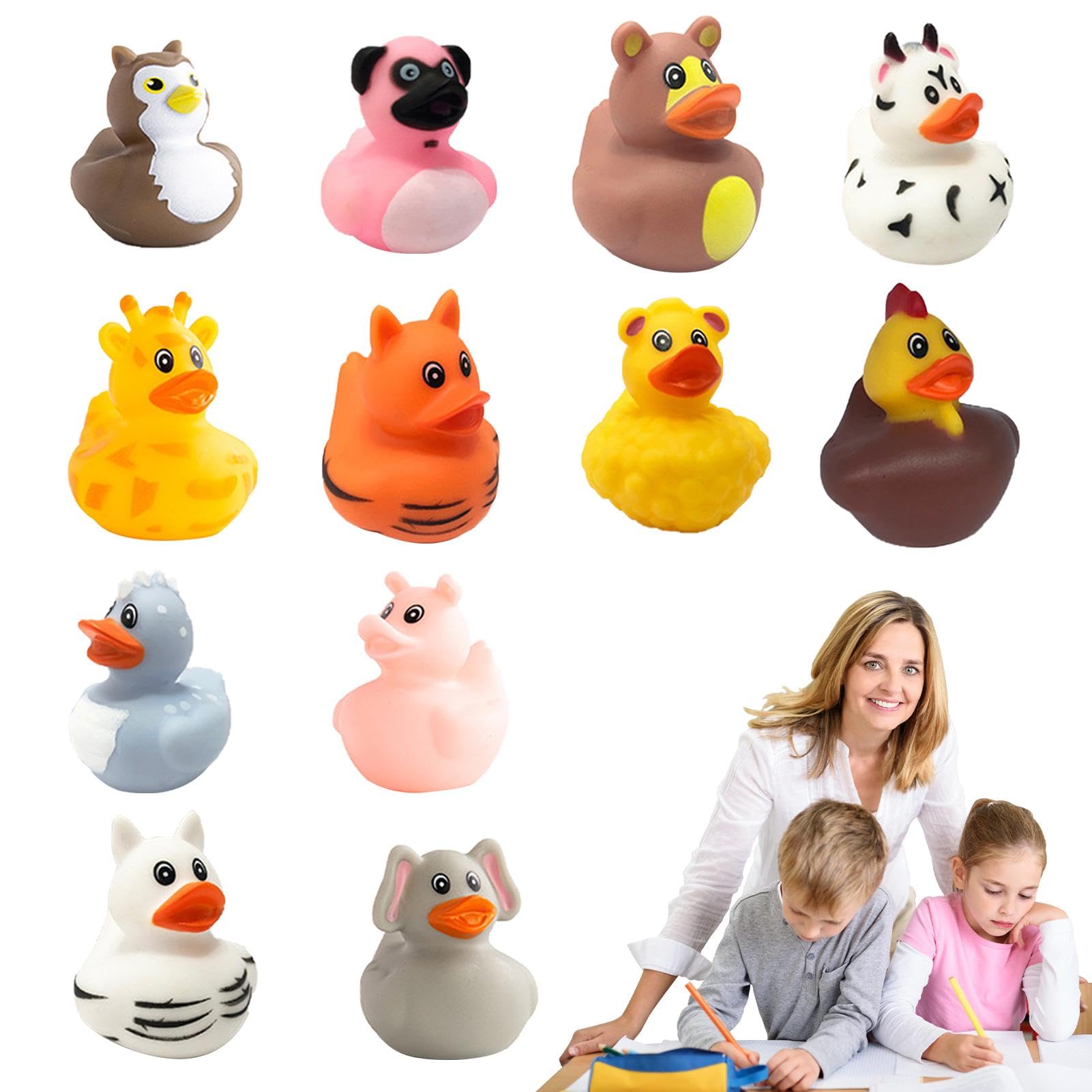 12pcs Floating Duck Bath Toys for Babies & Toddlers - Cute Swimming Duck Set for Fun Bath Time | Safe & Non-Toxic Infant Bathtub Toys | Perfect for Sensory Play, Baby Shower Gifts & Early Learning