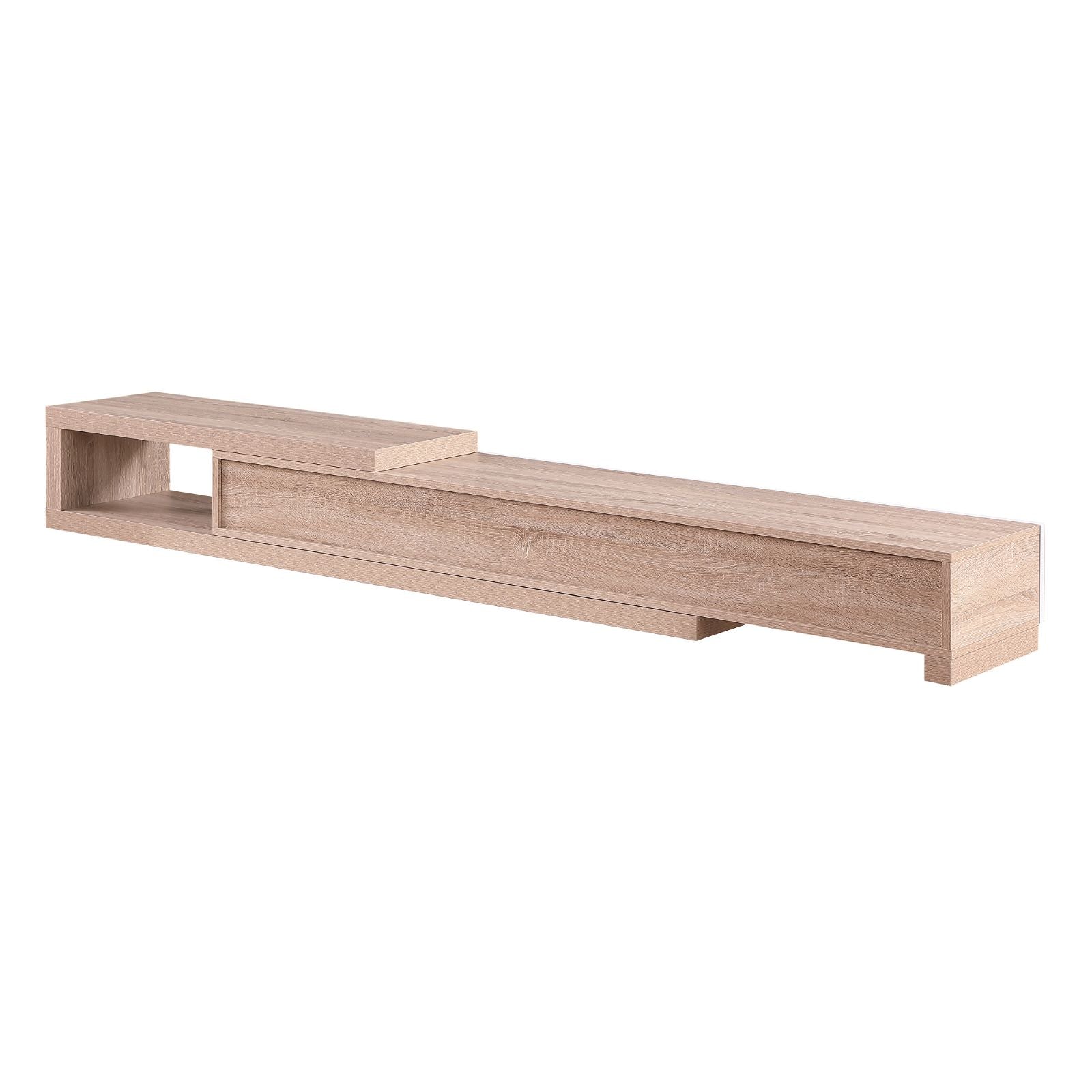 Criterion Durham Extendable TV Stand 260cm - Lowline Oak Wood Media Console for Living Room, Bedroom & Home Theater