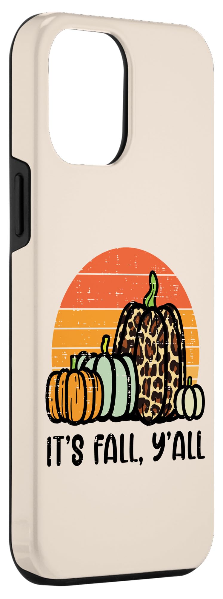 iPhone 12 Pro Max Case - Retro Pumpkins & Leopard Cheetah Print Design, Autumn Fall Halloween Phone Cover for Women & Men - Perfect for Halloween Parties, Thanksgiving Gatherings & Seasonal Fashion Accessory
