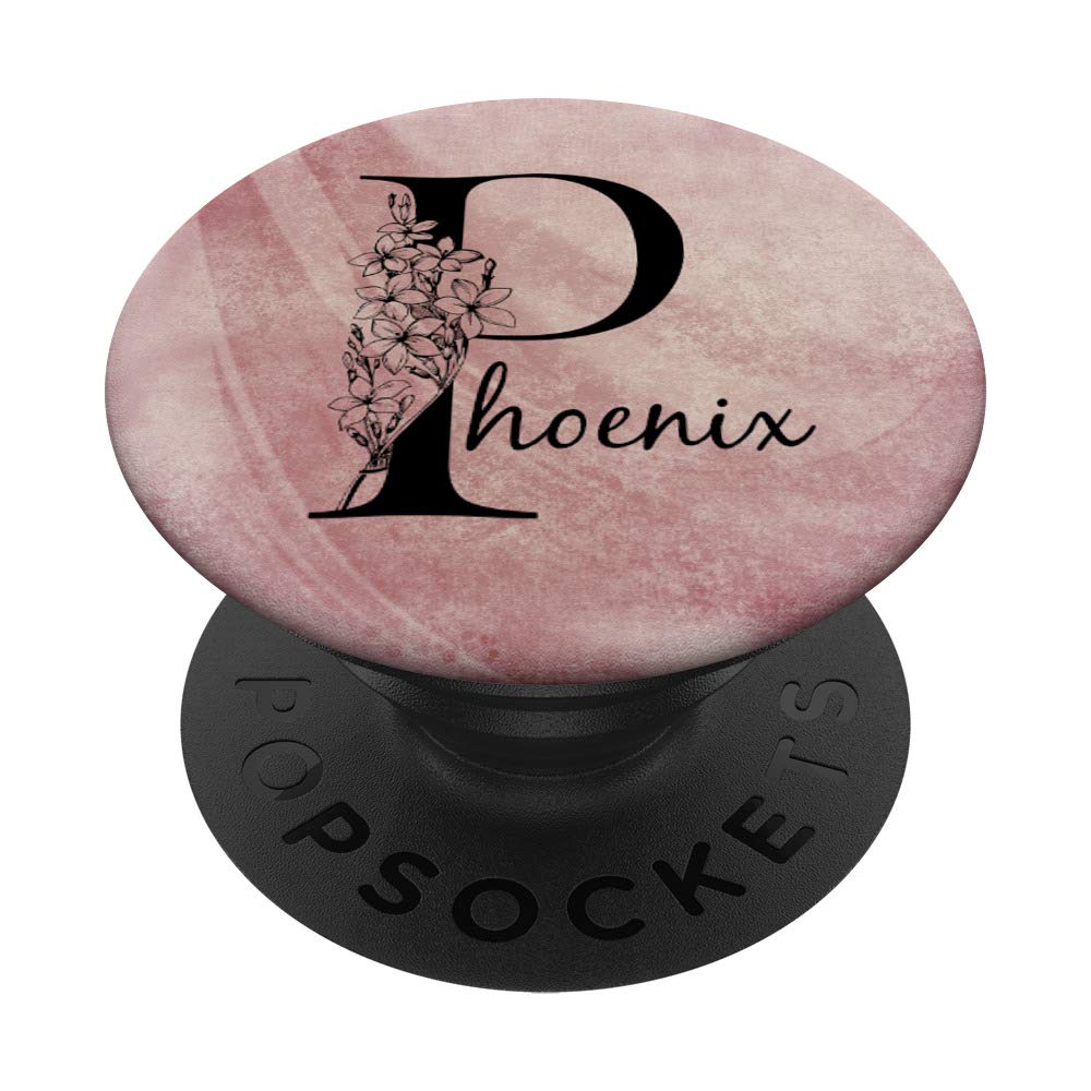 Personalized Floral Rose Pink Grunge T-Shirt with Custom Name - Phoenix Design for Women | Perfect for Casual Wear, Music Festivals & Vintage Style Outfits