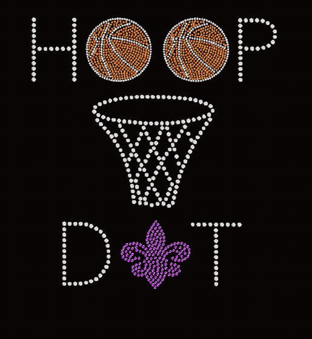 Basketball Hoop Rhinestone Iron-On Transfer Patch - DIY Custom Decoration for Jerseys, Hats & Bags - Perfect for Sports Fans & Team Spirit