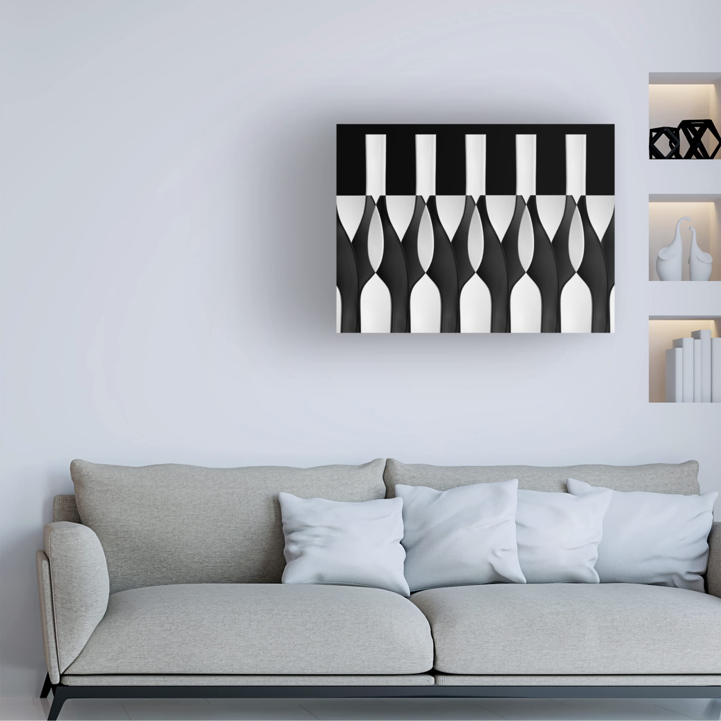 Jacqueline Hammer 'Spoons Abstract Bottles Glasses Candles' Canvas Wall Art Print - Modern Home Decor for Living Room, Bedroom & Office