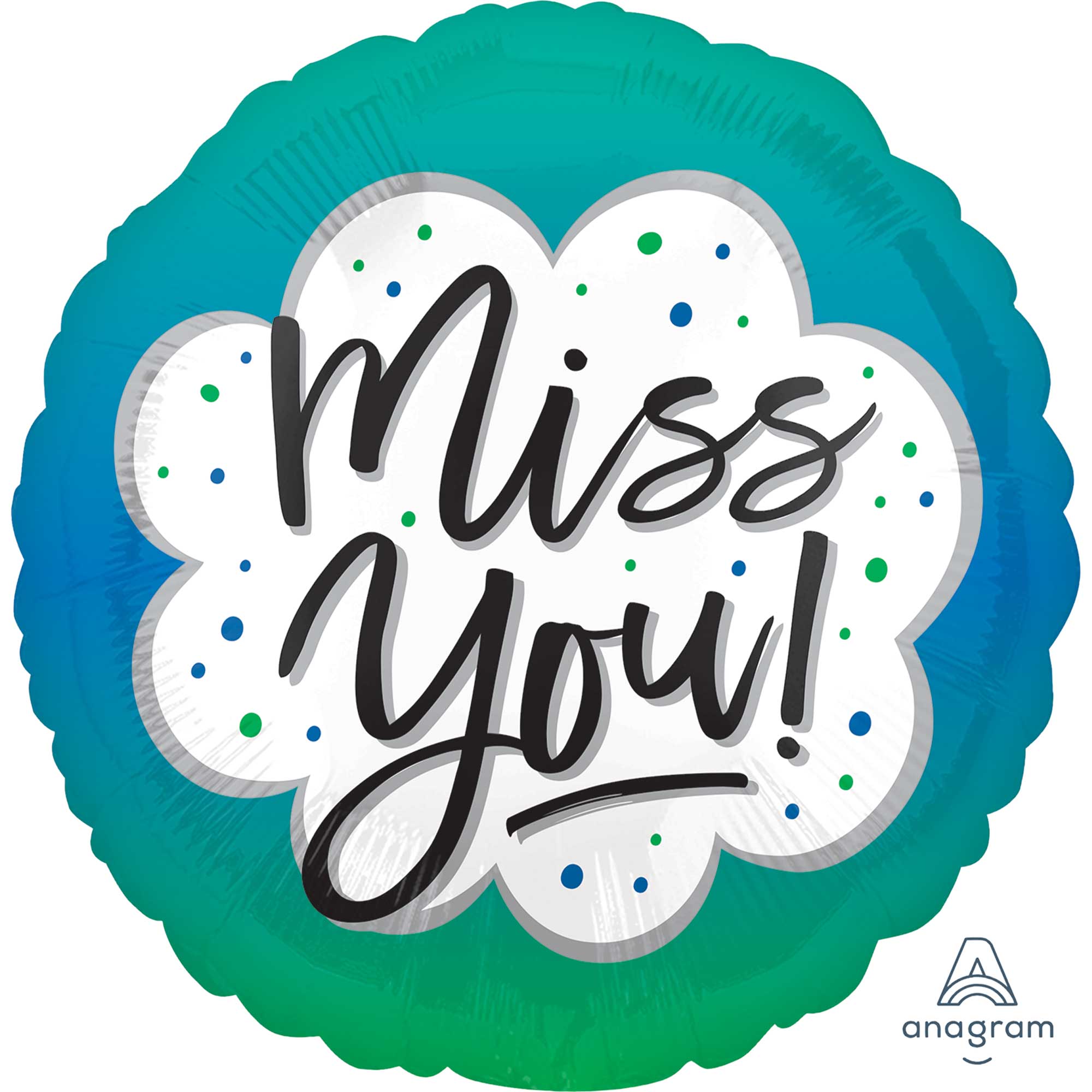 45cm Standard HX Miss You Ombre Balloon - Perfect for Birthday Parties, Anniversary Celebrations & Romantic Decorations