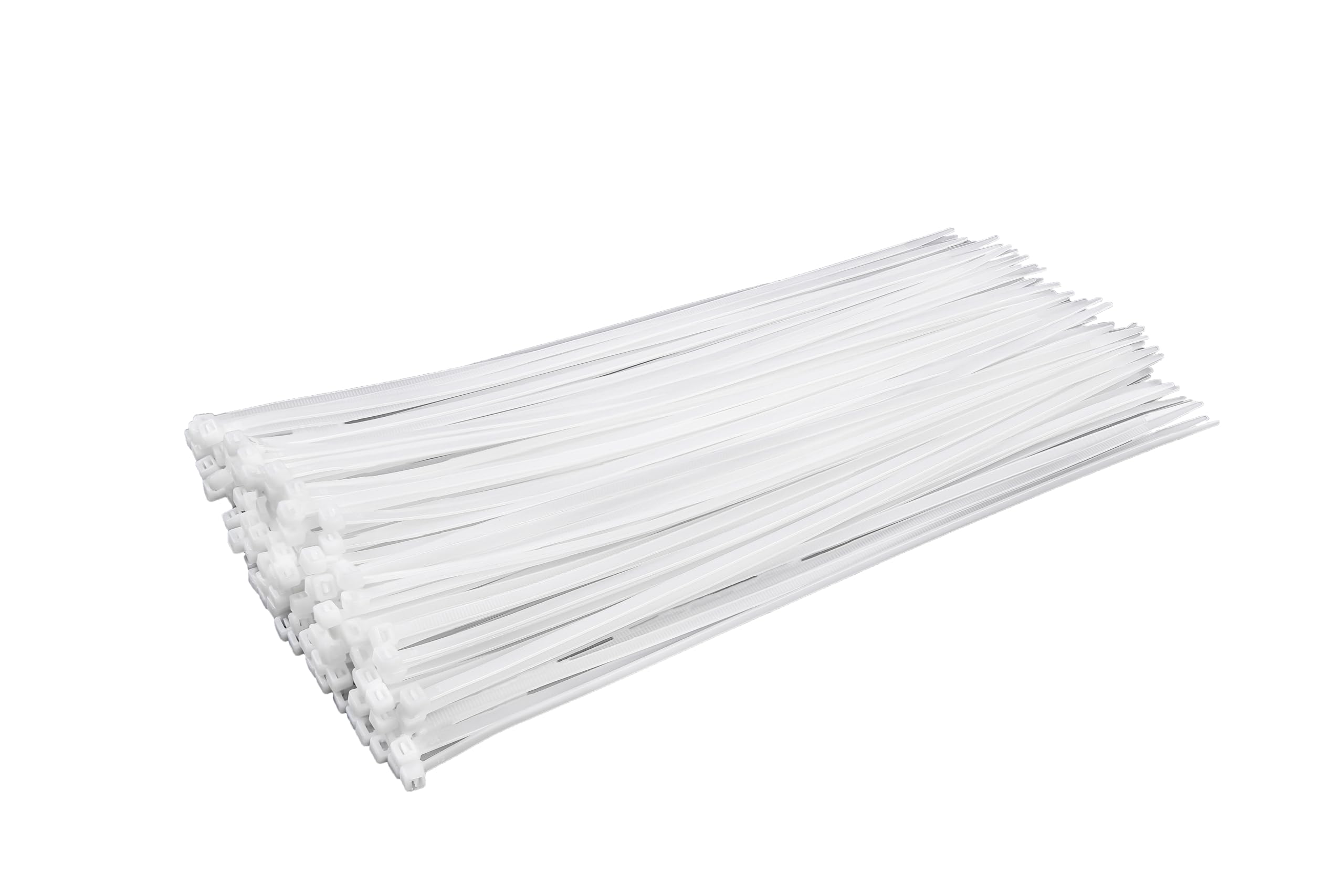 White Zip Ties 14 inch (100 Pack) - Heavy Duty 50 lb Clear UV Resistant Cable Ties for Outdoor Use - Secure Wires, Cables & Bundles - Ideal for Home, Office & Garden Organization