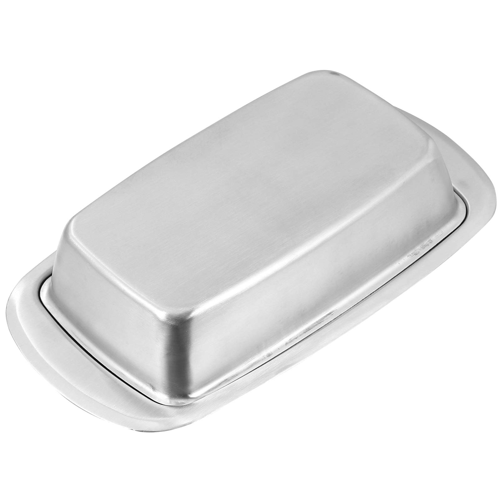 Hemoton Stainless Steel Butter Dish with Lid - Airtight Butter Keeper Container for Cheese, Food Storage & Candy | Refrigerator Safe Baking Dish (Silver) - Perfect for Kitchen, Baking & Party Serving