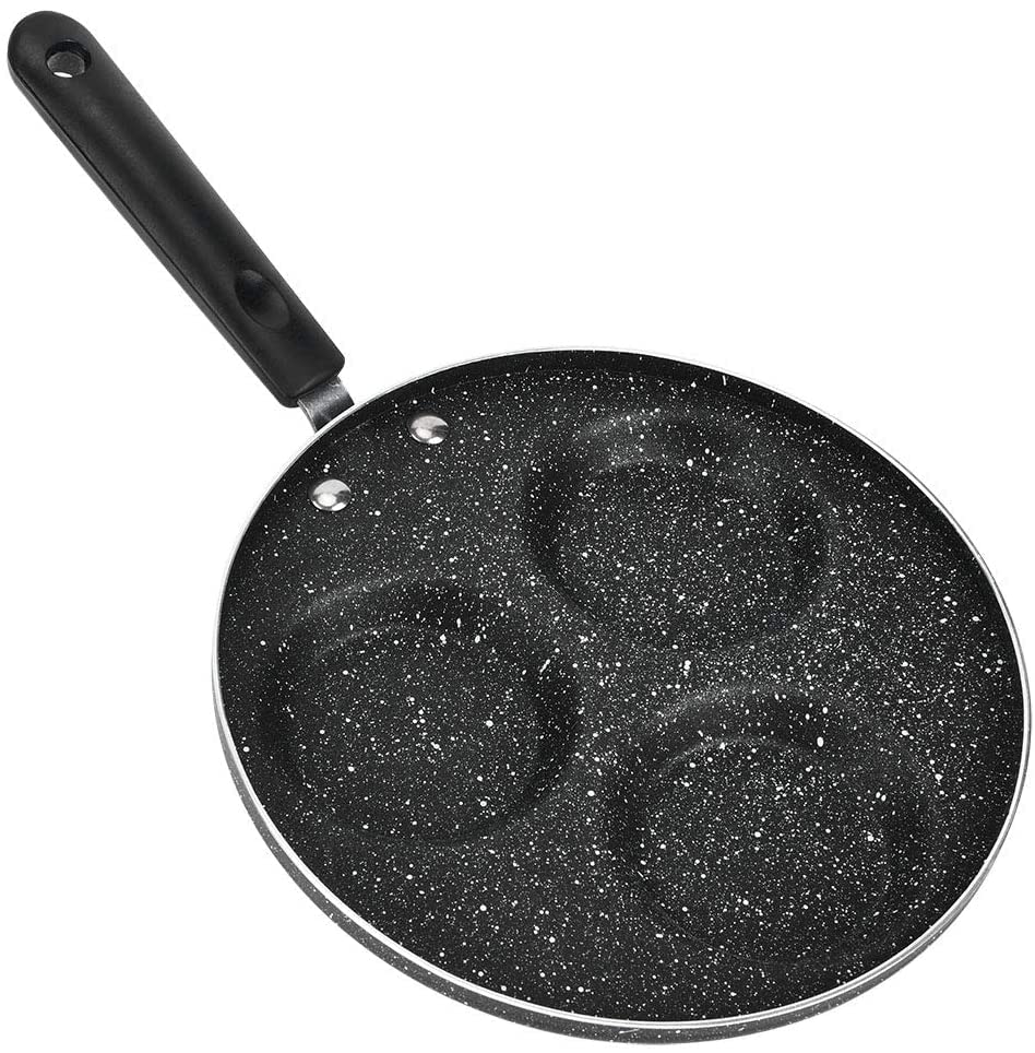 Nonstick Pancake Pan with 3 Round Holes - Egg Frying Pan & Omelet Maker - Round Burger & Breakfast Cookware for Home Kitchen - Perfect for Pancakes, Eggs, and Sandwiches