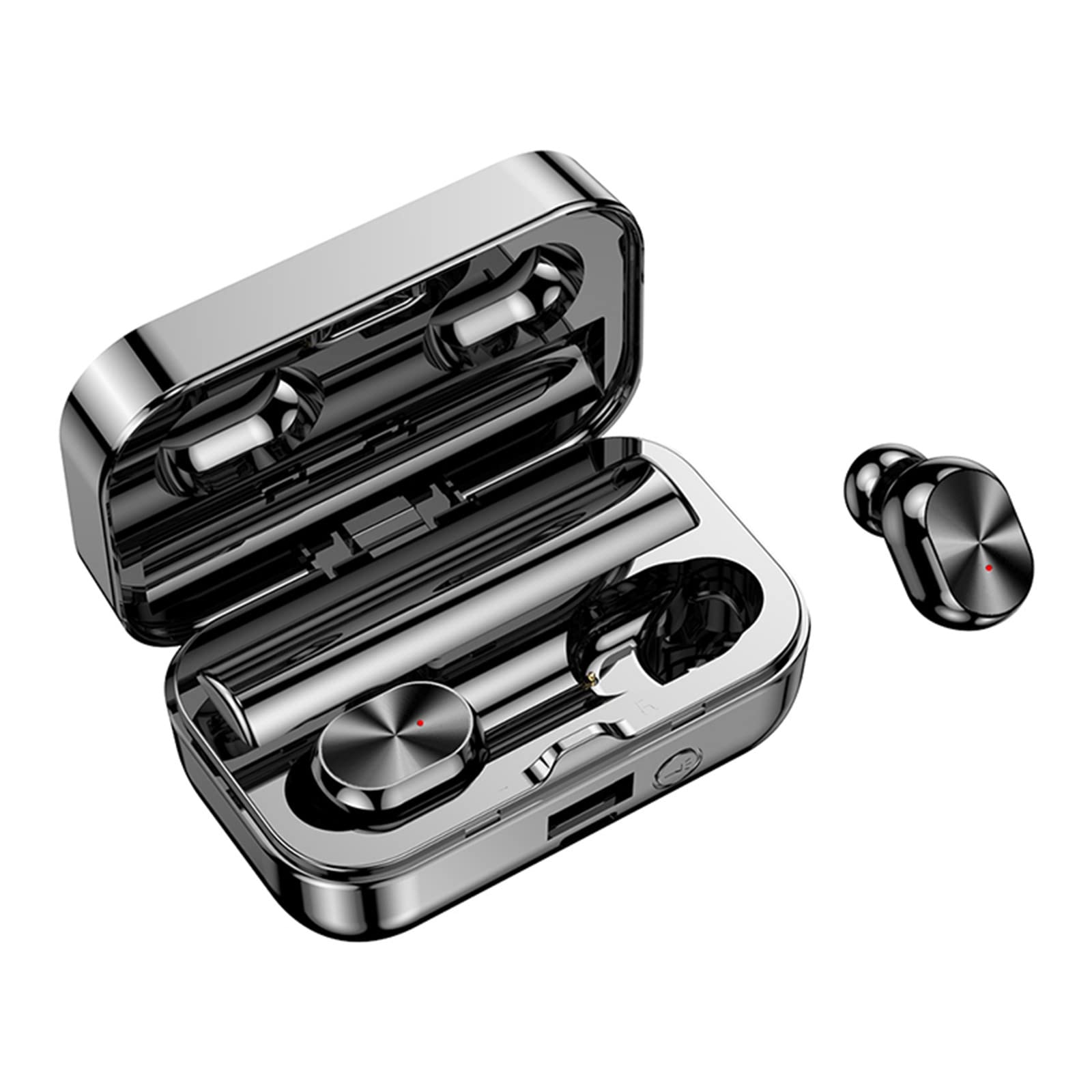Wireless Earbuds Bluetooth 5.2 with Digital LED Power Display - IPX7 Waterproof Sports Headphones with Wireless Charging Case (Black) - Perfect for Running, Gym Workouts & Daily Commute