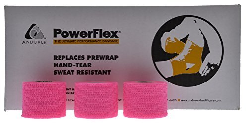 Powerflex 2 Inch Stretch Athletic Tape - 6 Rolls Pink Sports Tape for Ankle Wrapping, Injury Support & Recovery - Ideal for Athletes, Runners & Gym Workouts